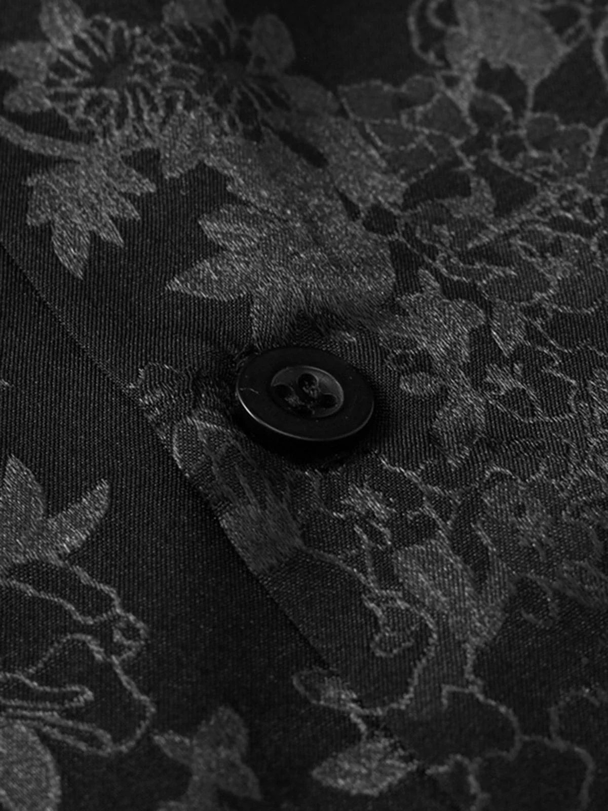 Thesupermade Leaves Pattern  Black Vintage Shirts - Image 6