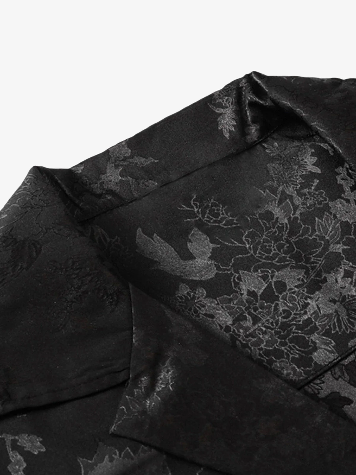 Thesupermade Leaves Pattern  Black Vintage Shirts - Image 7