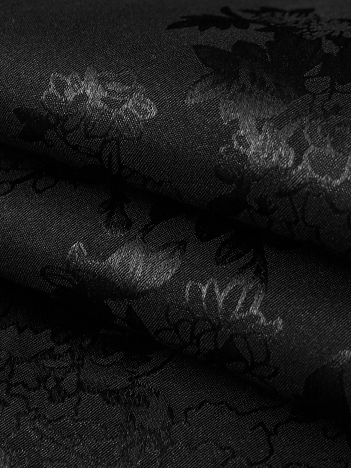 Thesupermade Leaves Pattern  Black Vintage Shirts - Image 8