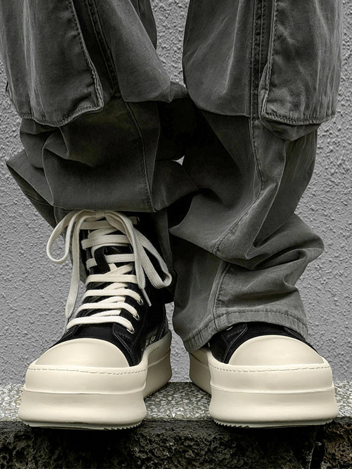 Rubber Sole High-Top Side Zipper Platform Sneakers - 2273 - Image 4