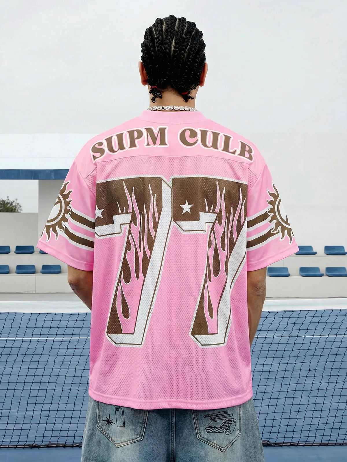 Pink Flame Print Jersey T-shirt - 2390 - Image 4