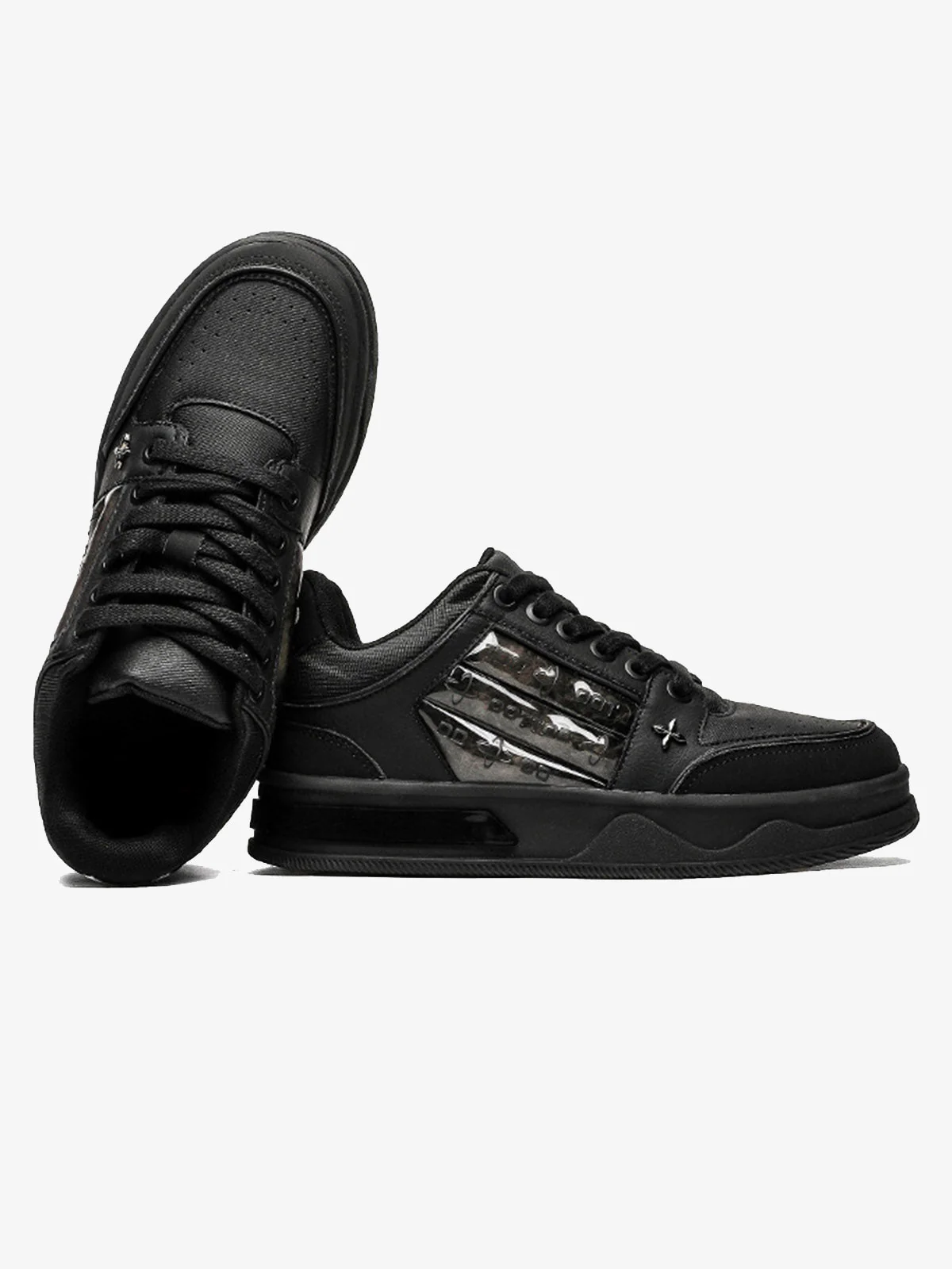 Dark Embroidered Letters Skate Shoes - Image 2