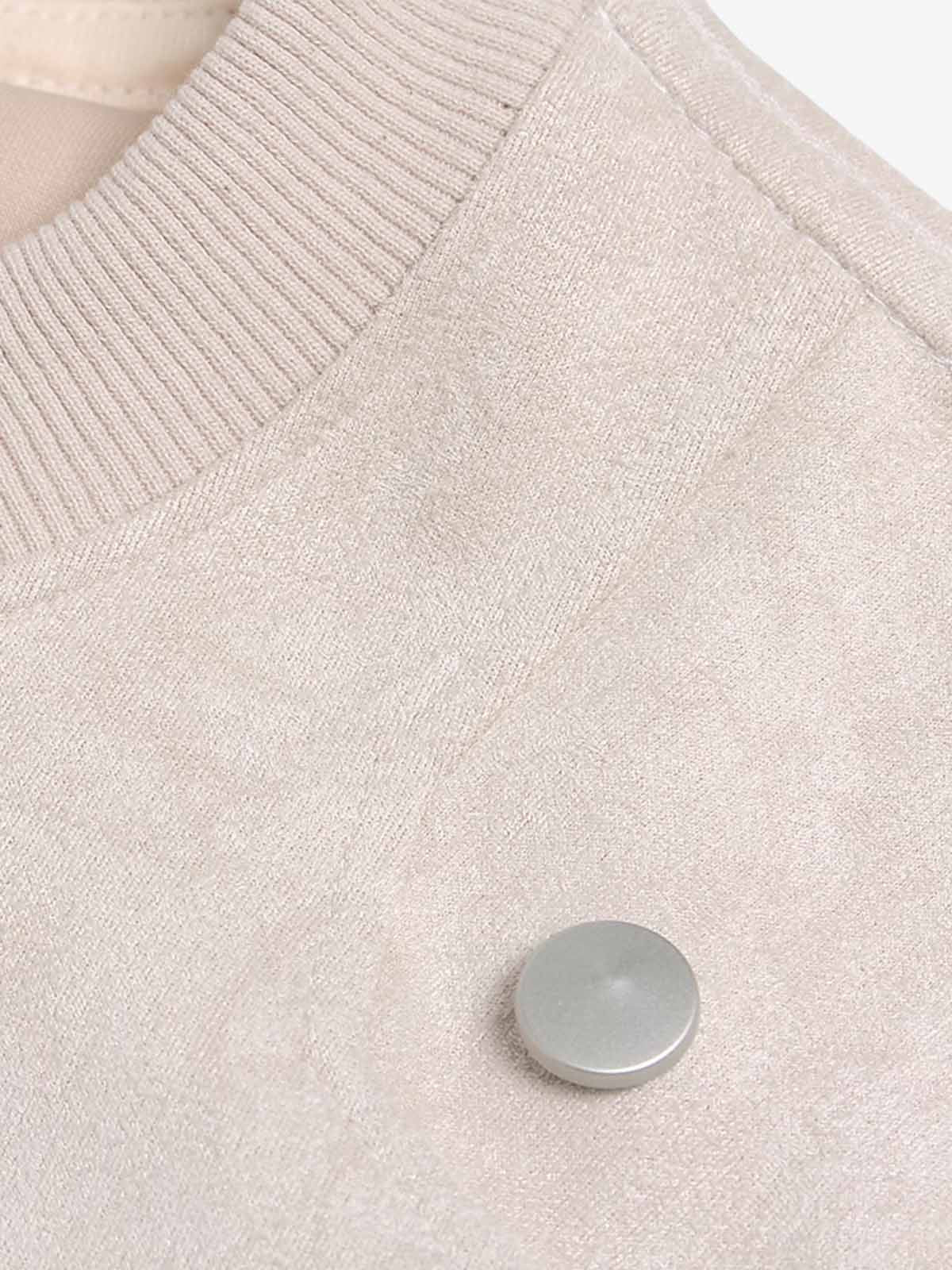 Metallic Print Suede Crew Neck T-Shirt - Image 13