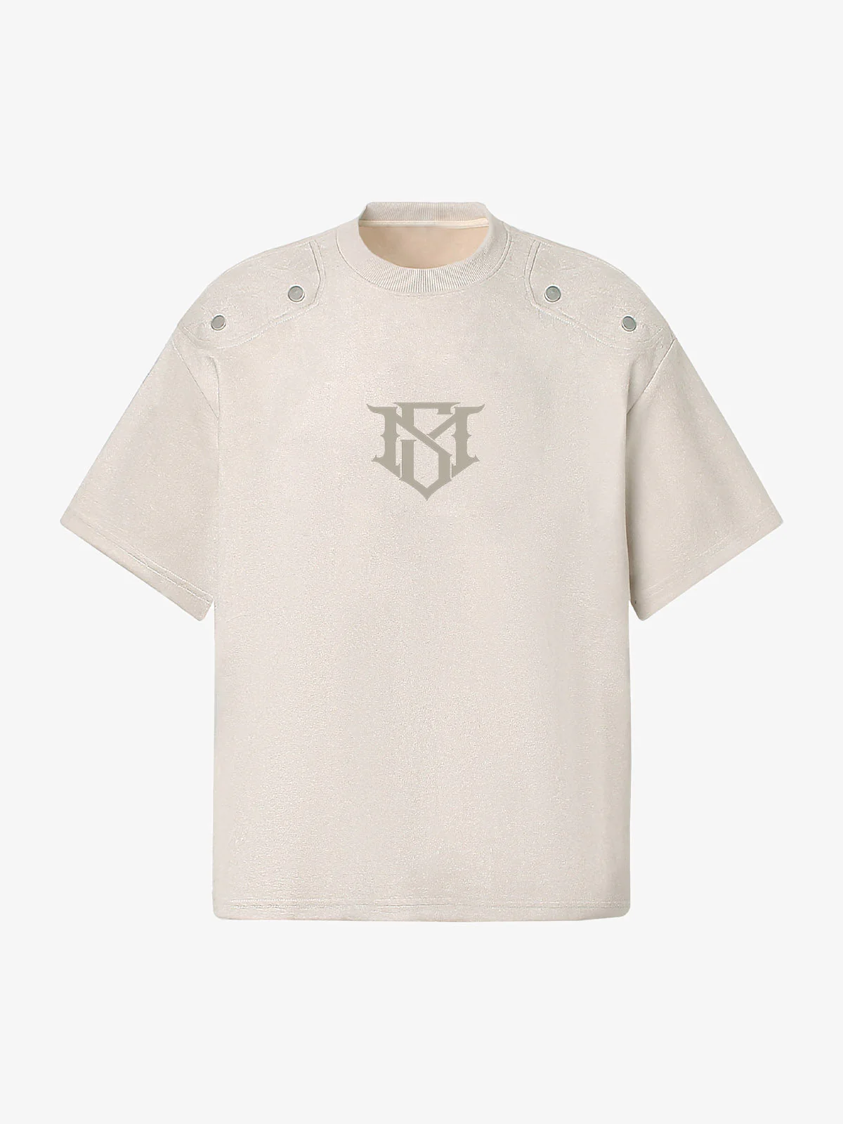 Metallic Print Suede Crew Neck T-Shirt - Image 2