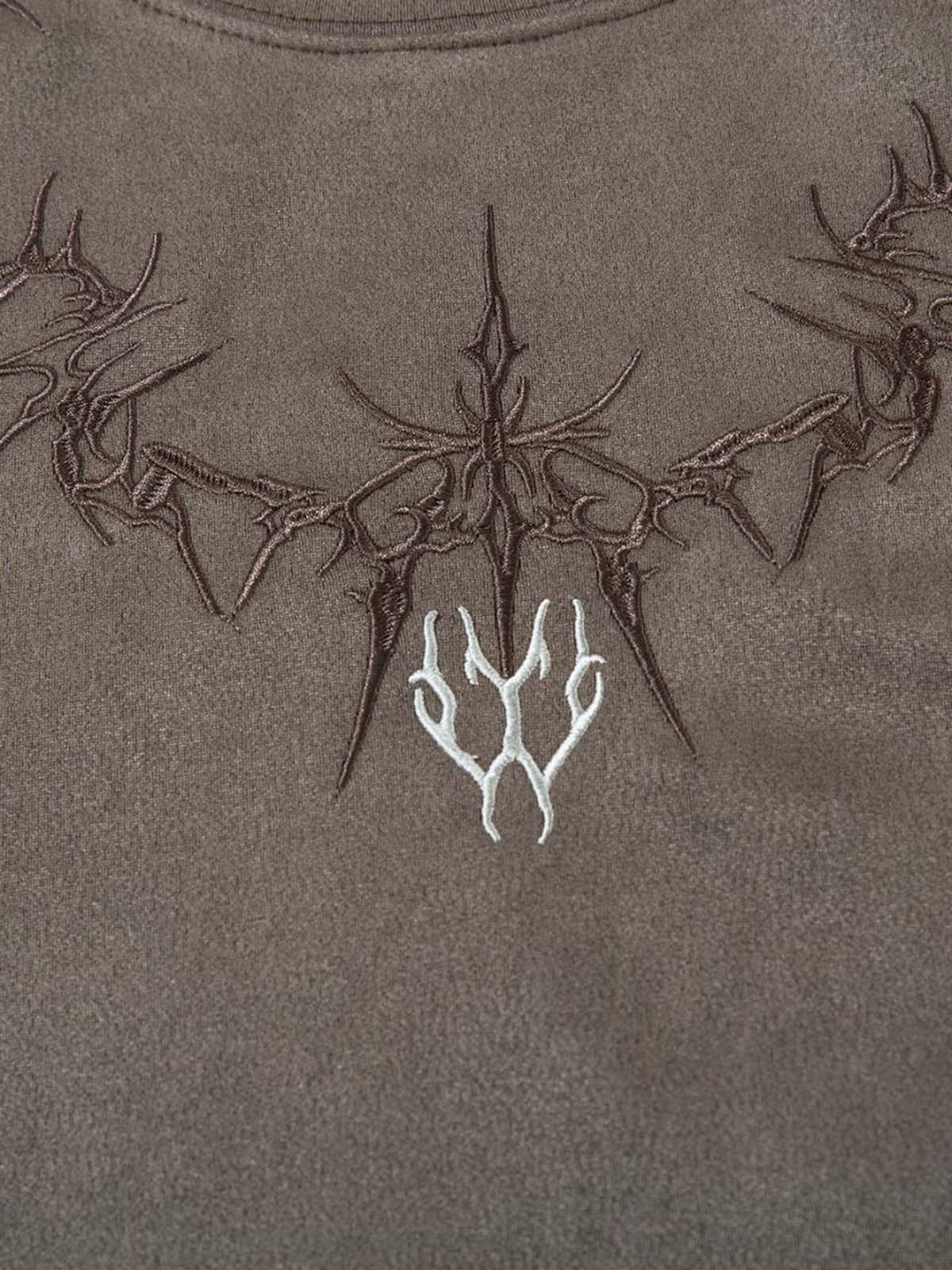 Suede Thorn Embroidered Vest - Image 11