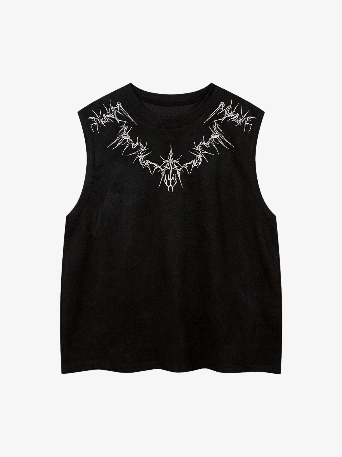 Suede Thorn Embroidered Vest - Image 2