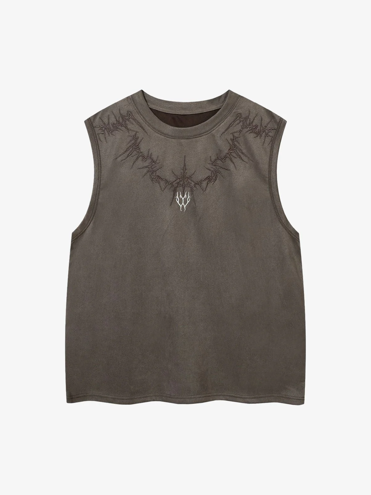 Suede Thorn Embroidered Vest - Image 5