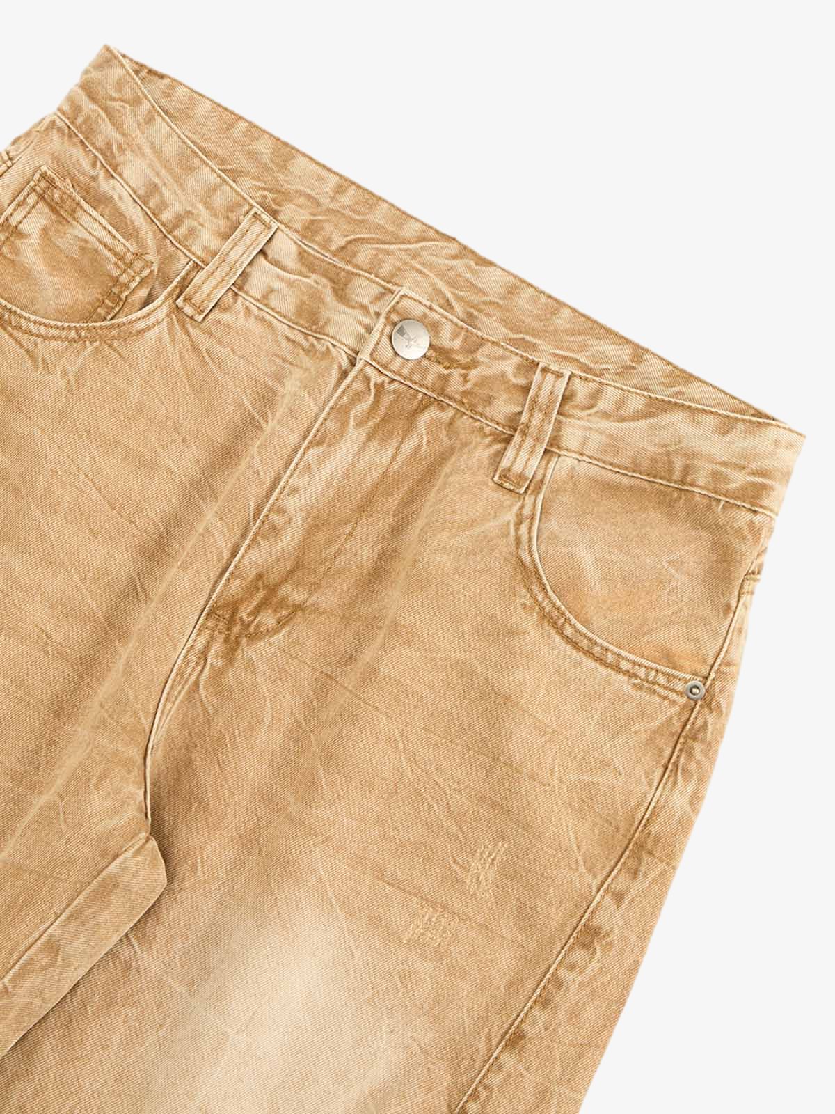 Vintage Washed Distressed Straight Jeans - Image 5