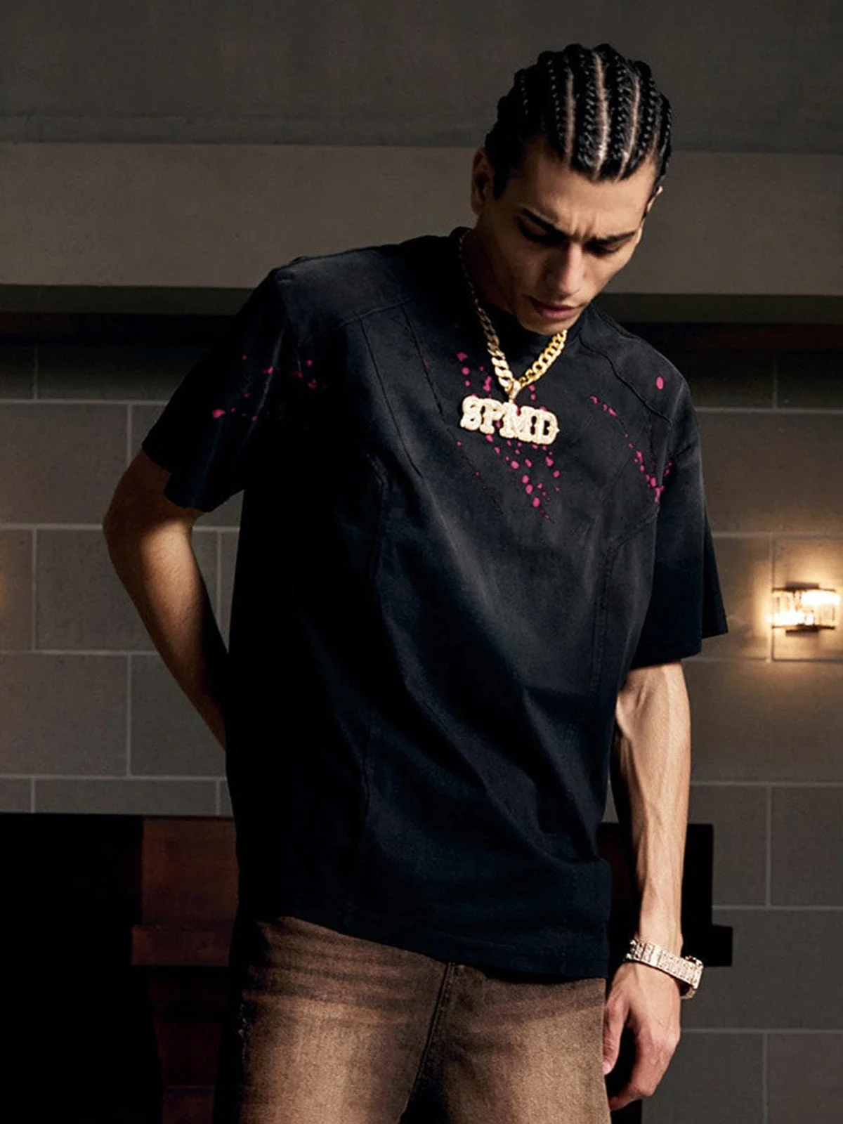 Vintage Washed Dot Spray T-Shirt - Image 3