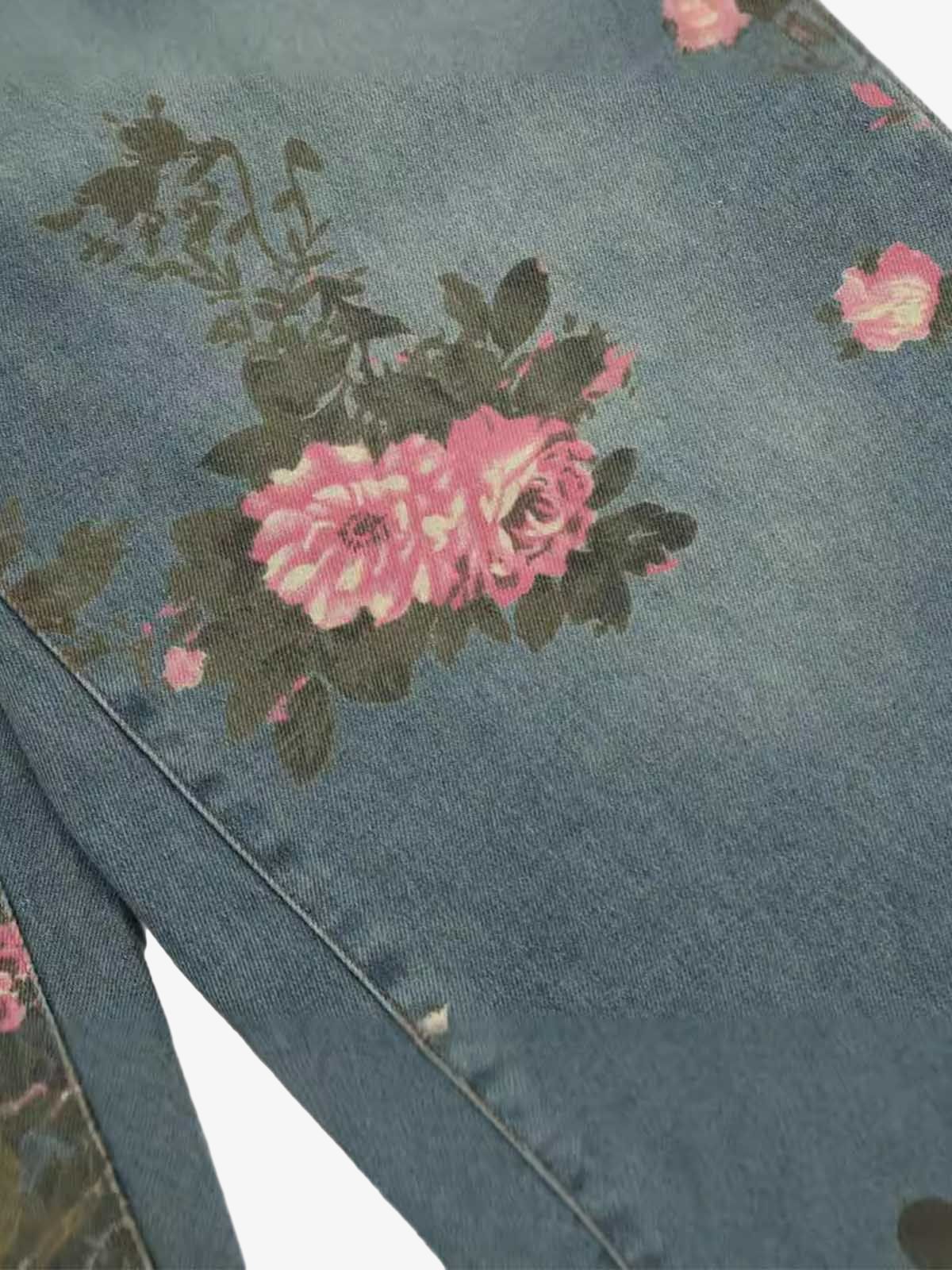 Thesupermade Floral Print Straight Jeans - 2409 - Image 12
