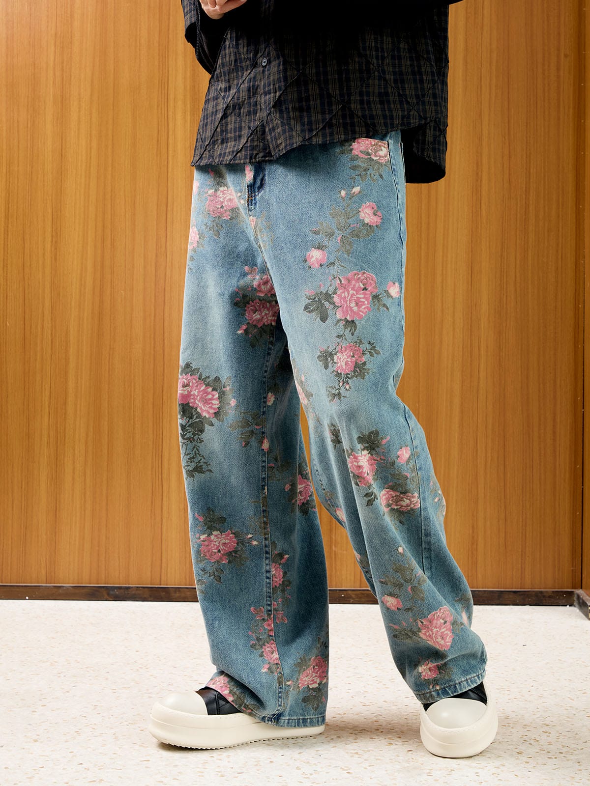 Thesupermade Floral Print Straight Jeans - 2409 - Image 4