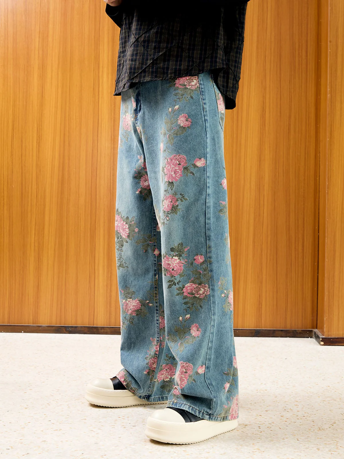 Thesupermade Floral Print Straight Jeans - 2409 - Image 5