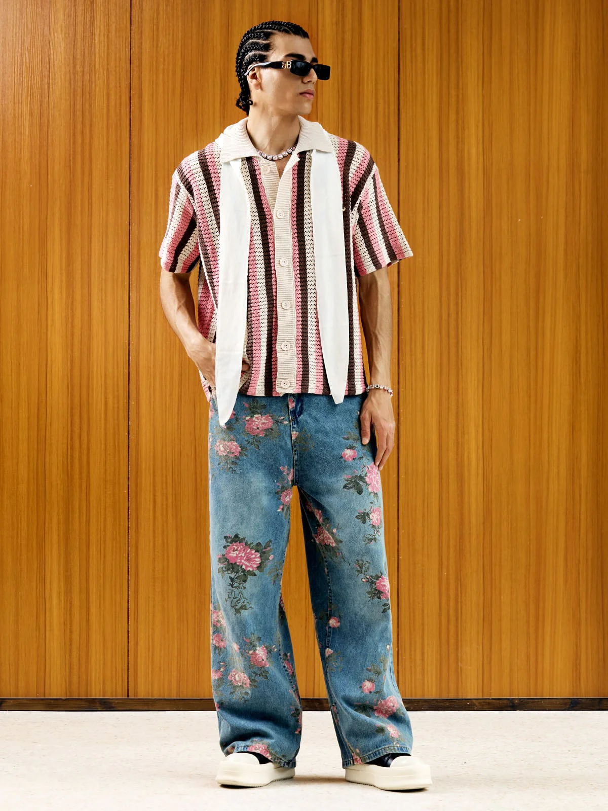 Thesupermade Floral Print Straight Jeans - 2409 - Image 7