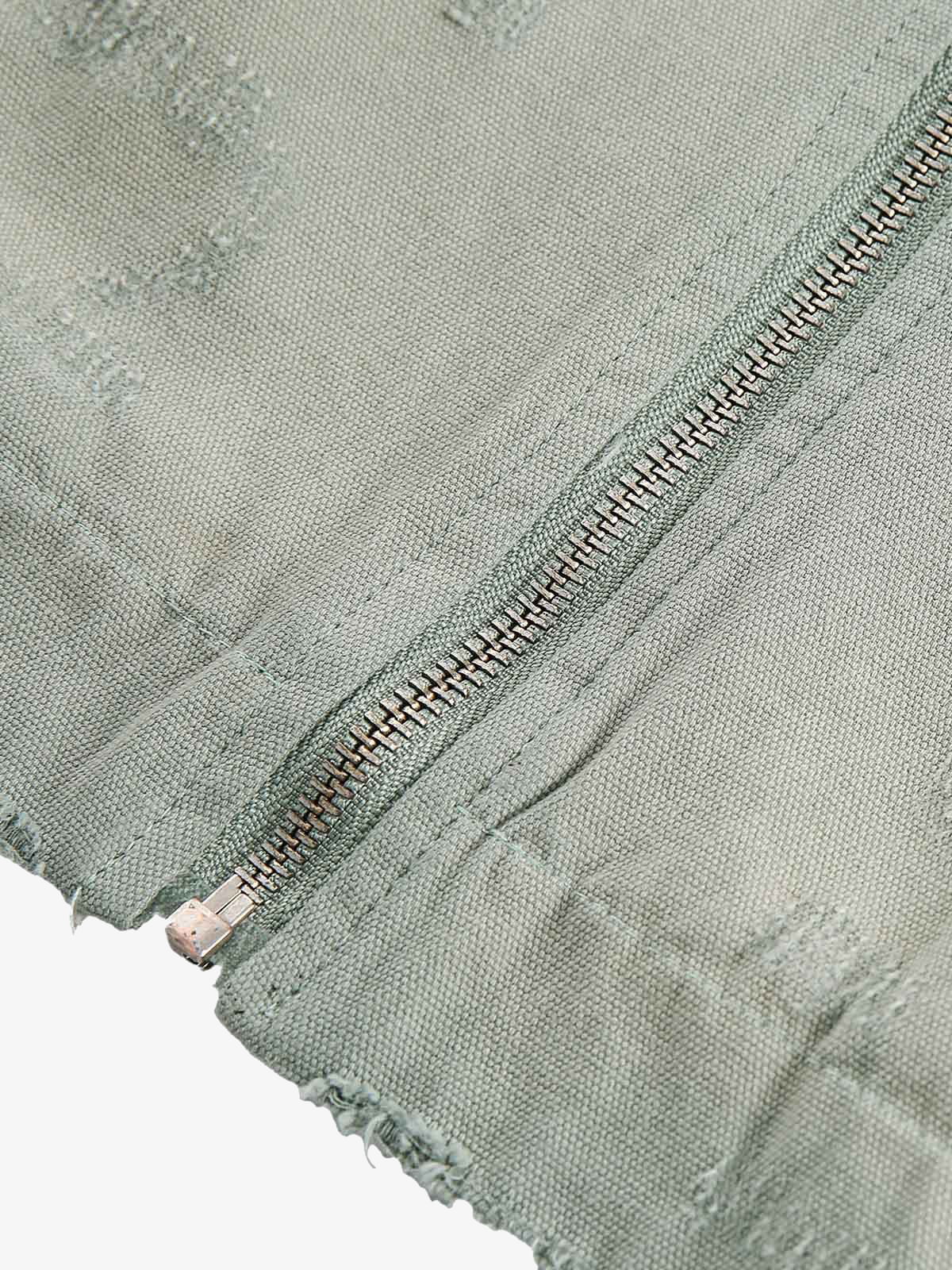 Washed Ripped Gradient Zip Up Work Jacket - Image 7