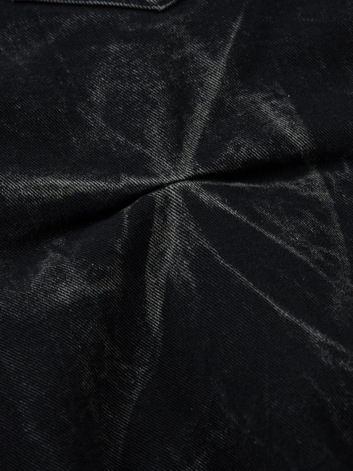 Denim Heavy Washed Distressed Pleated Baggy Jeans - 2282 - Image 13
