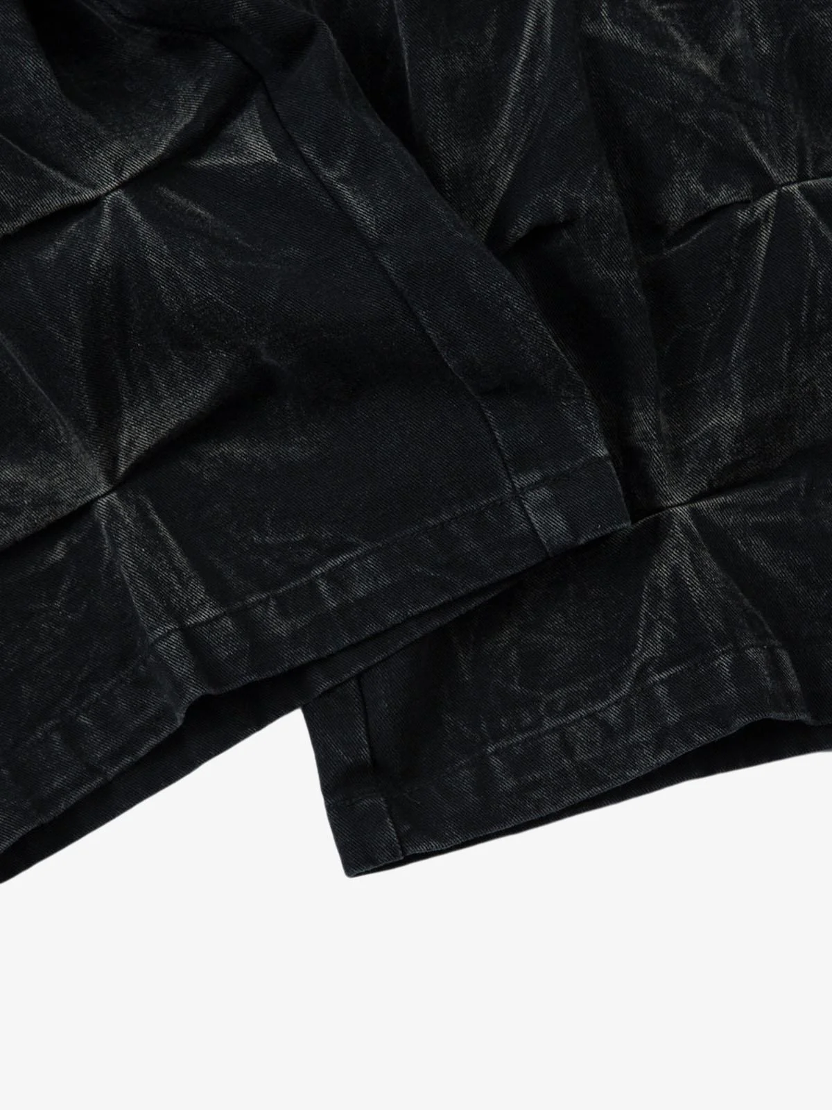 Denim Heavy Washed Distressed Pleated Baggy Jeans - 2282 - Image 14