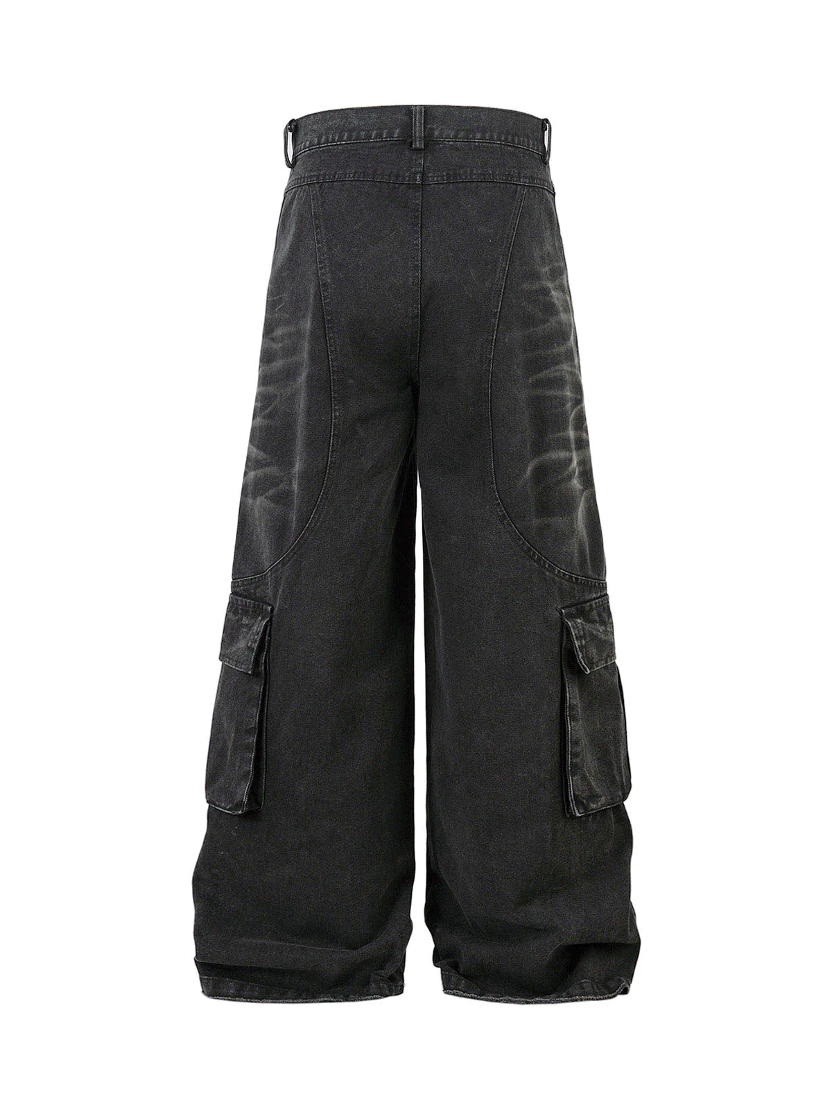 Washed Distressed Multi-Pocket Cargo Jeans - Image 6