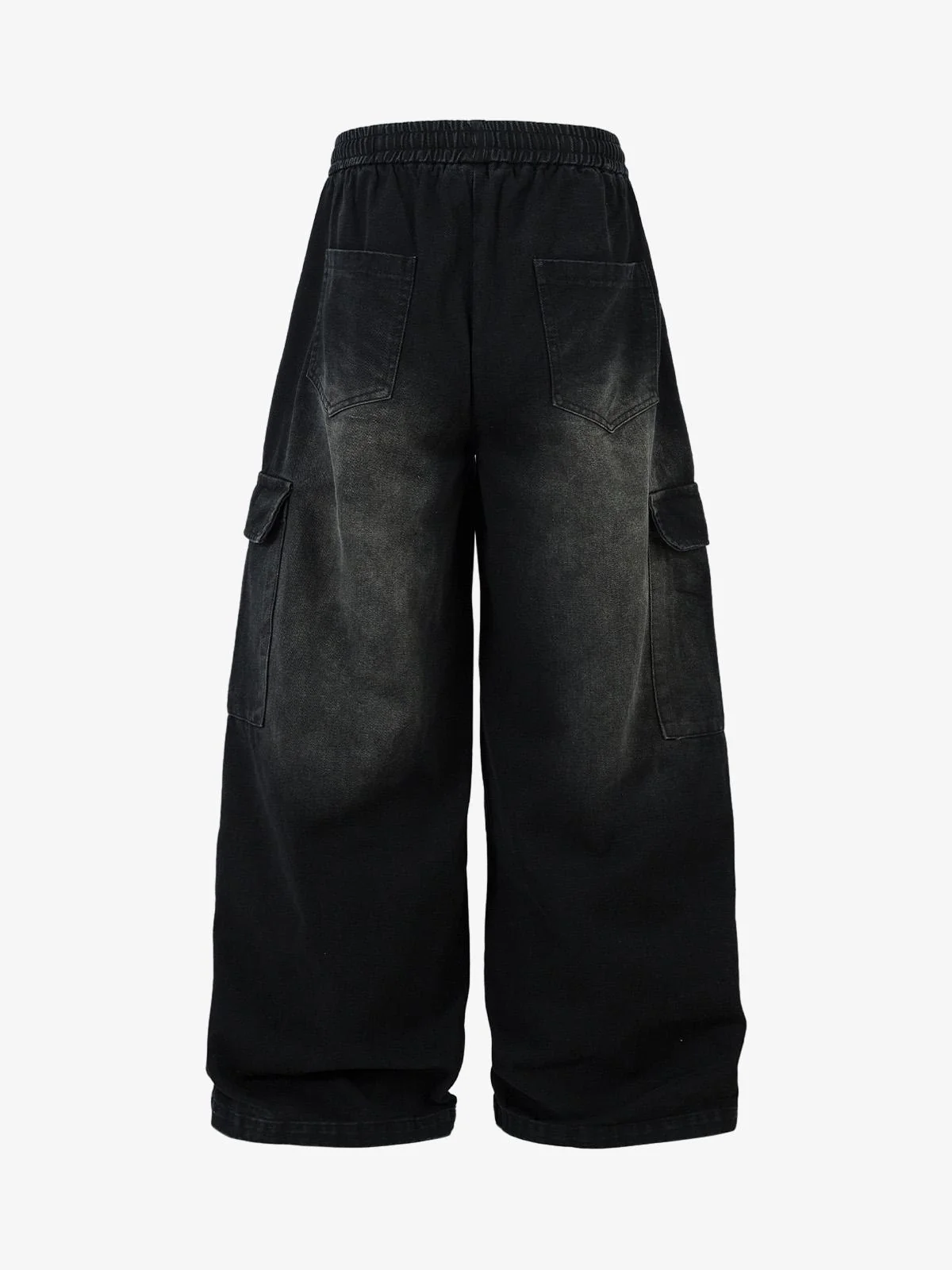Washed Multi Pocket Drawstring Cargo Jeans - Image 2