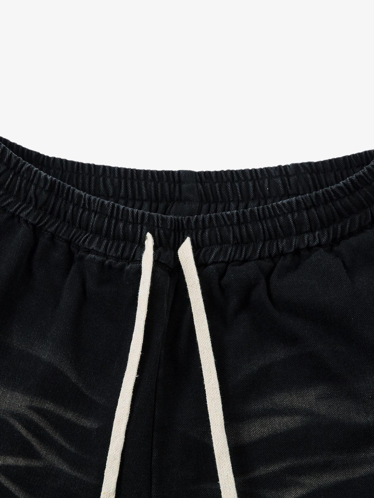 Washed Multi Pocket Drawstring Cargo Jeans - Image 3
