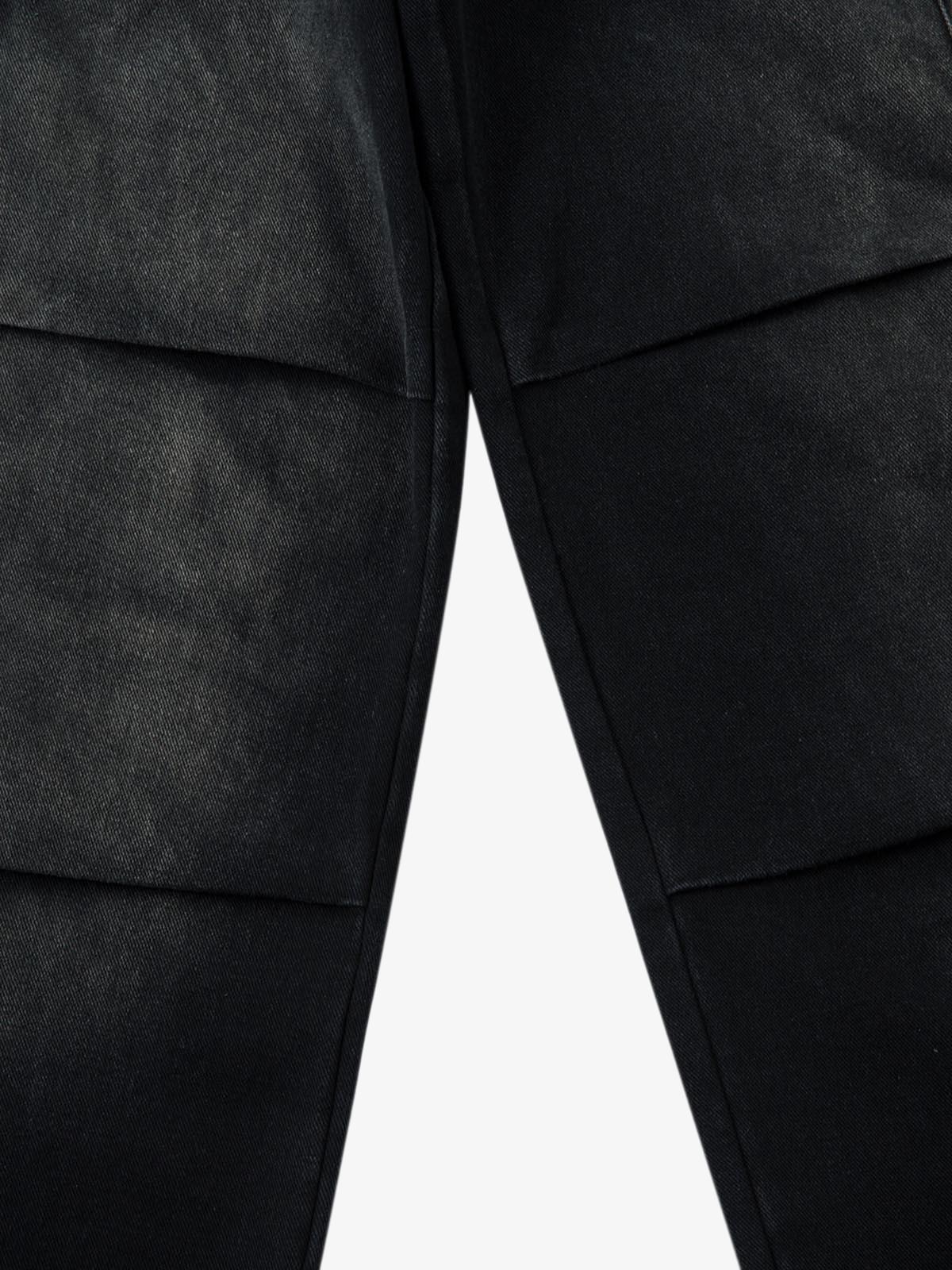 Washed Multi Pocket Drawstring Cargo Jeans - Image 6