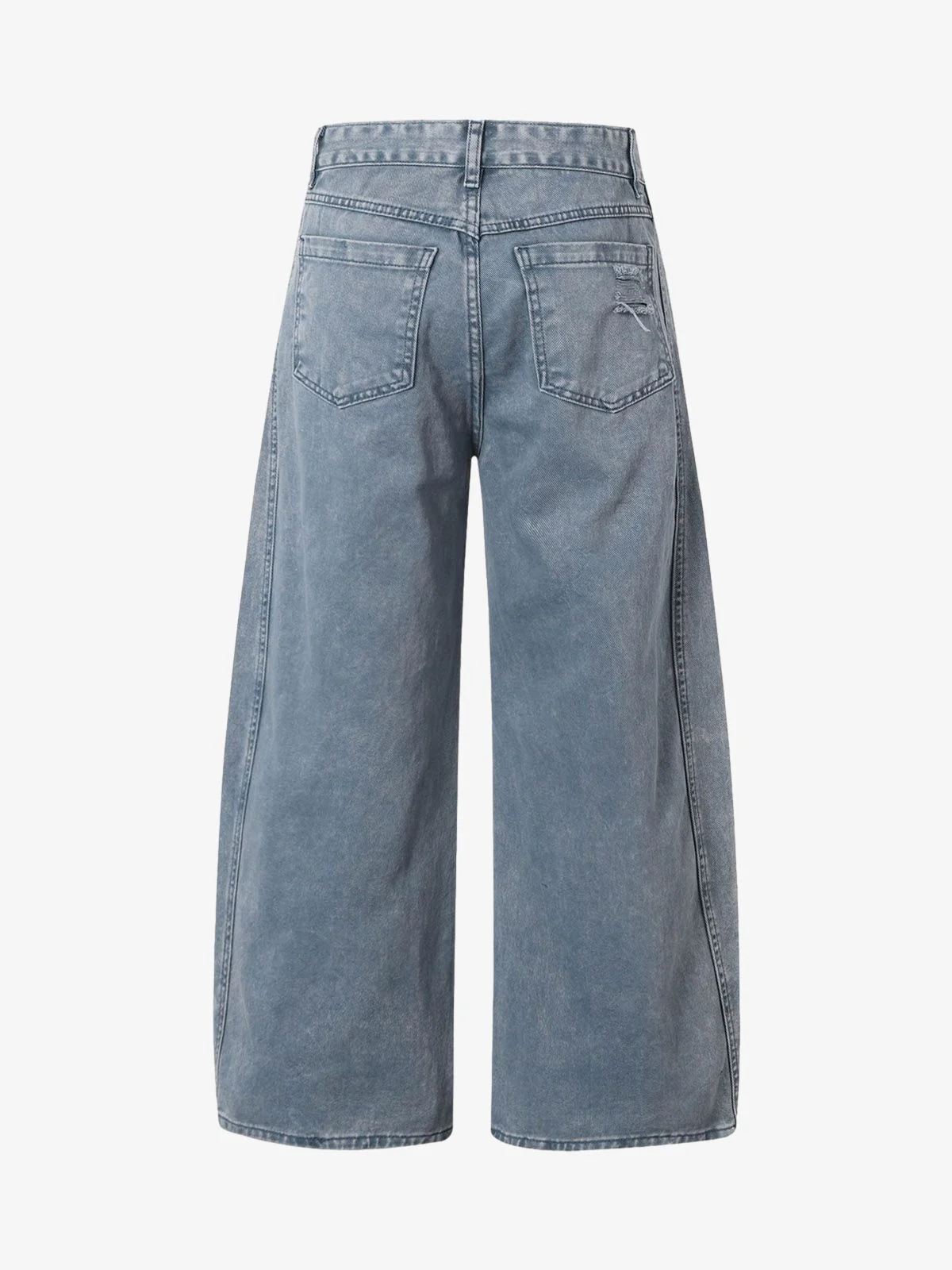 Washed Distressed Ripped Barrel Jeans - Image 4
