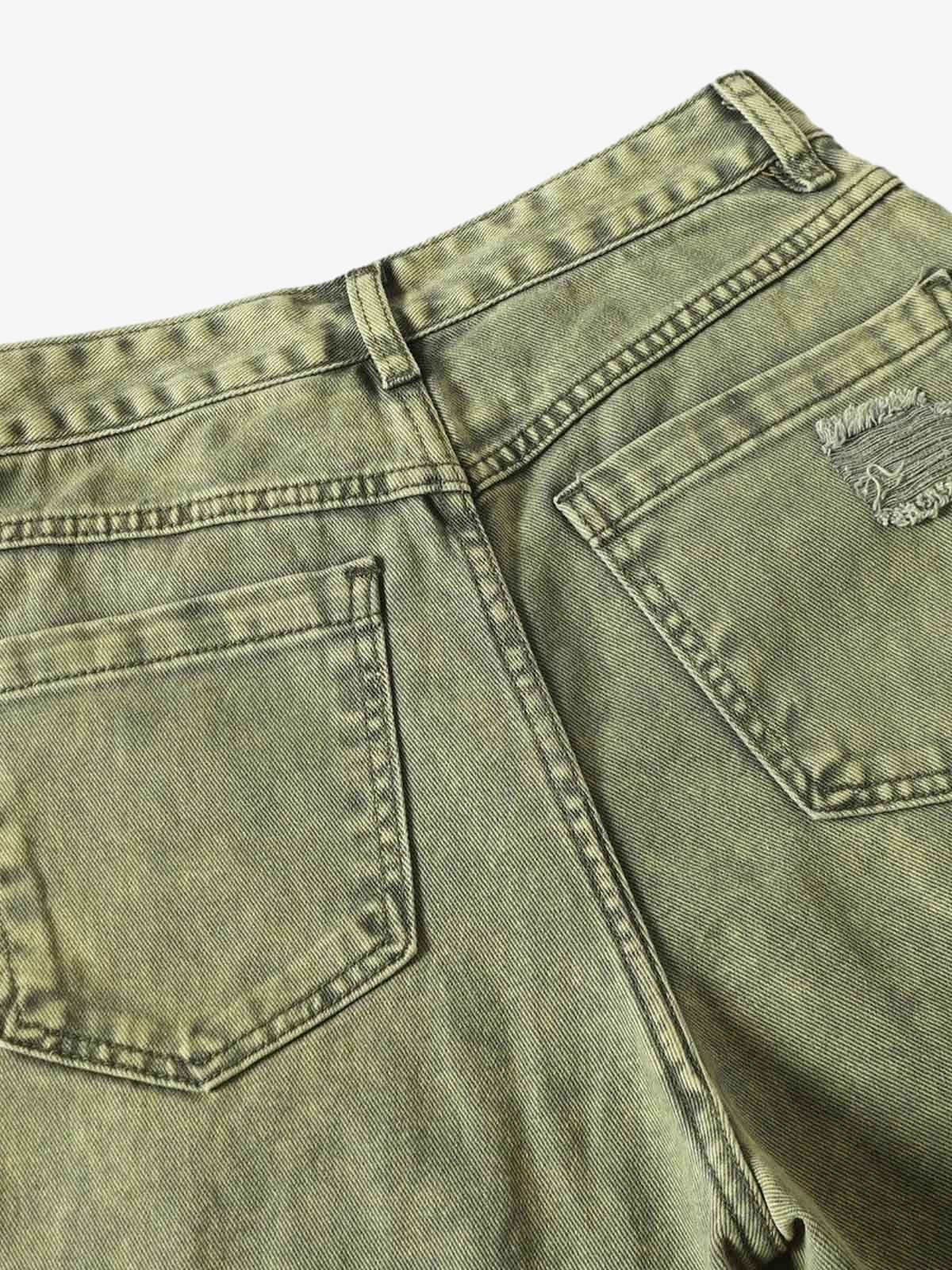 Washed Distressed Ripped Barrel Jeans - Image 6