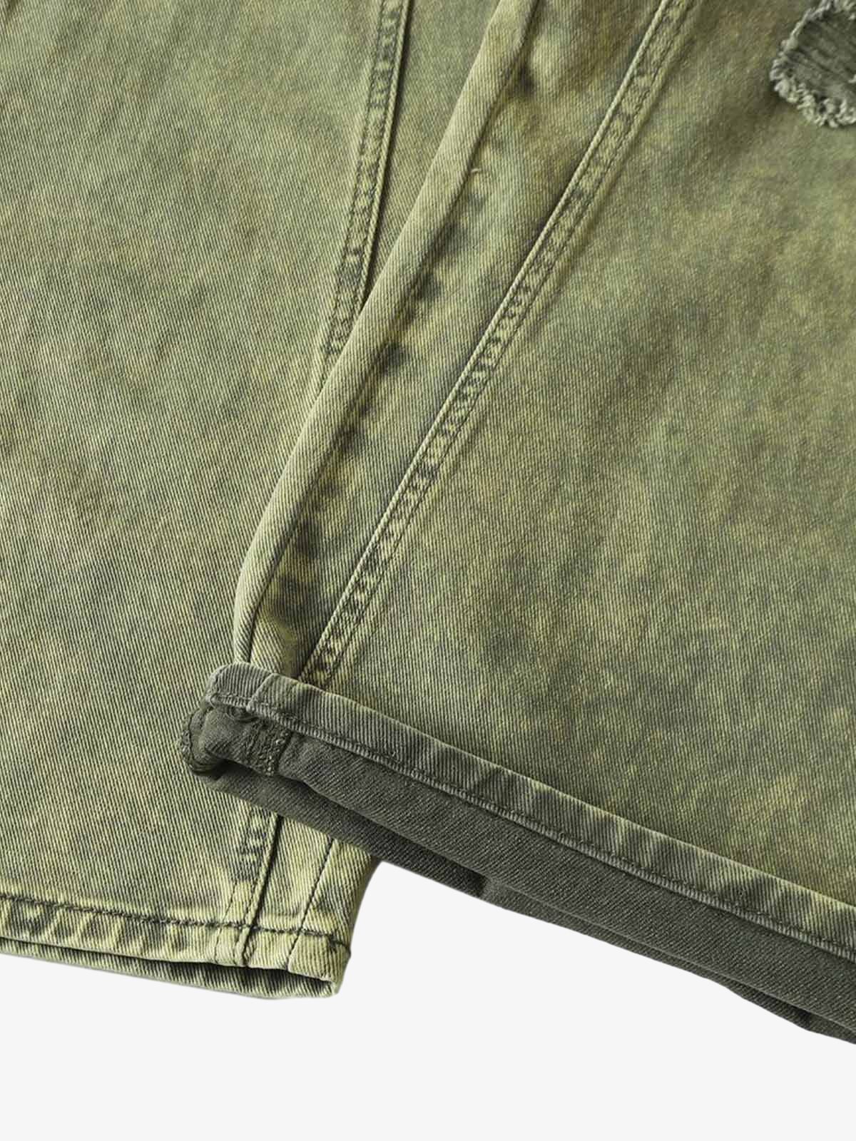 Washed Distressed Ripped Barrel Jeans - Image 8