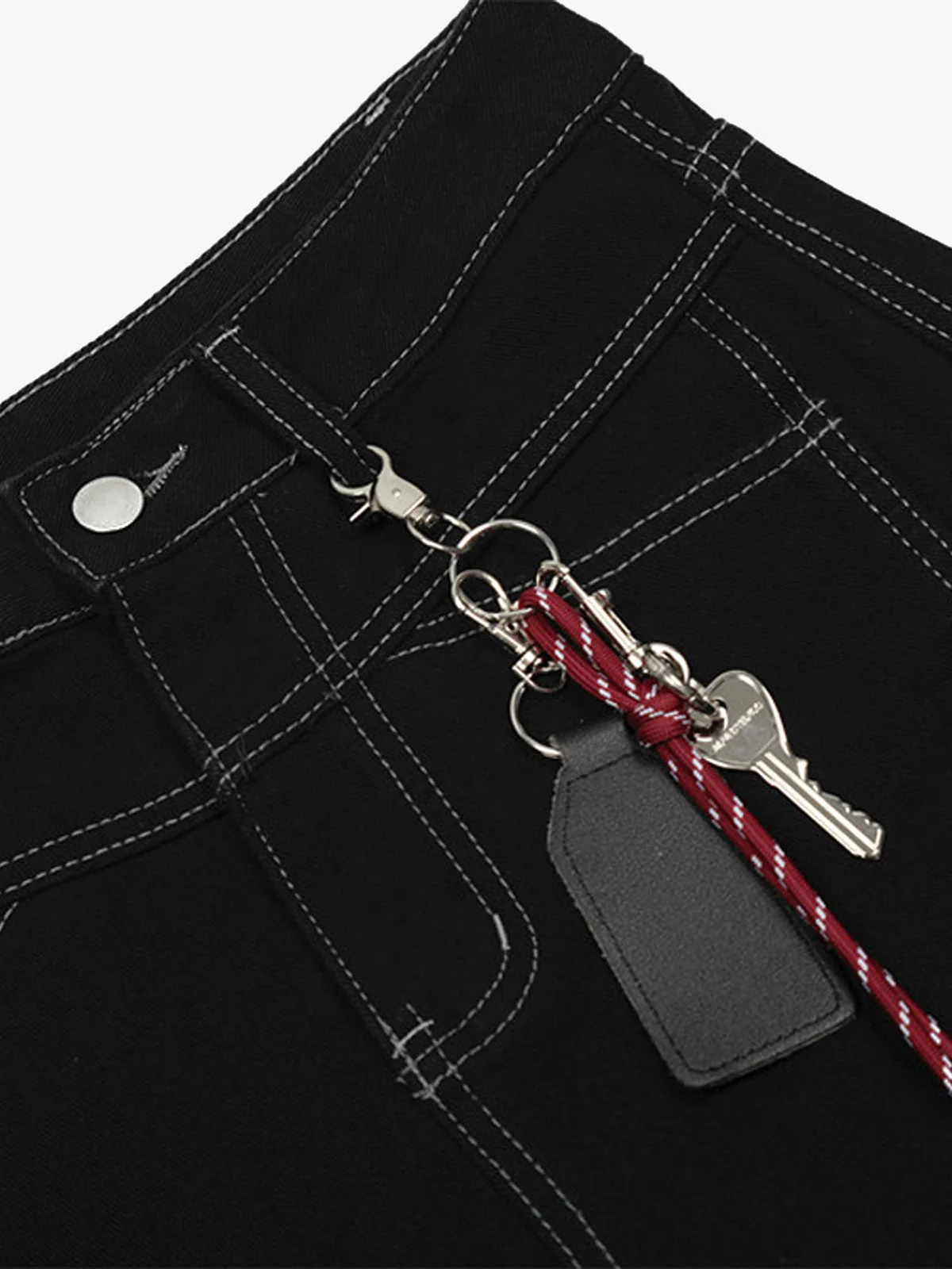 Denim Welt-Embellished Cargo Jorts - 2408 - Image 14