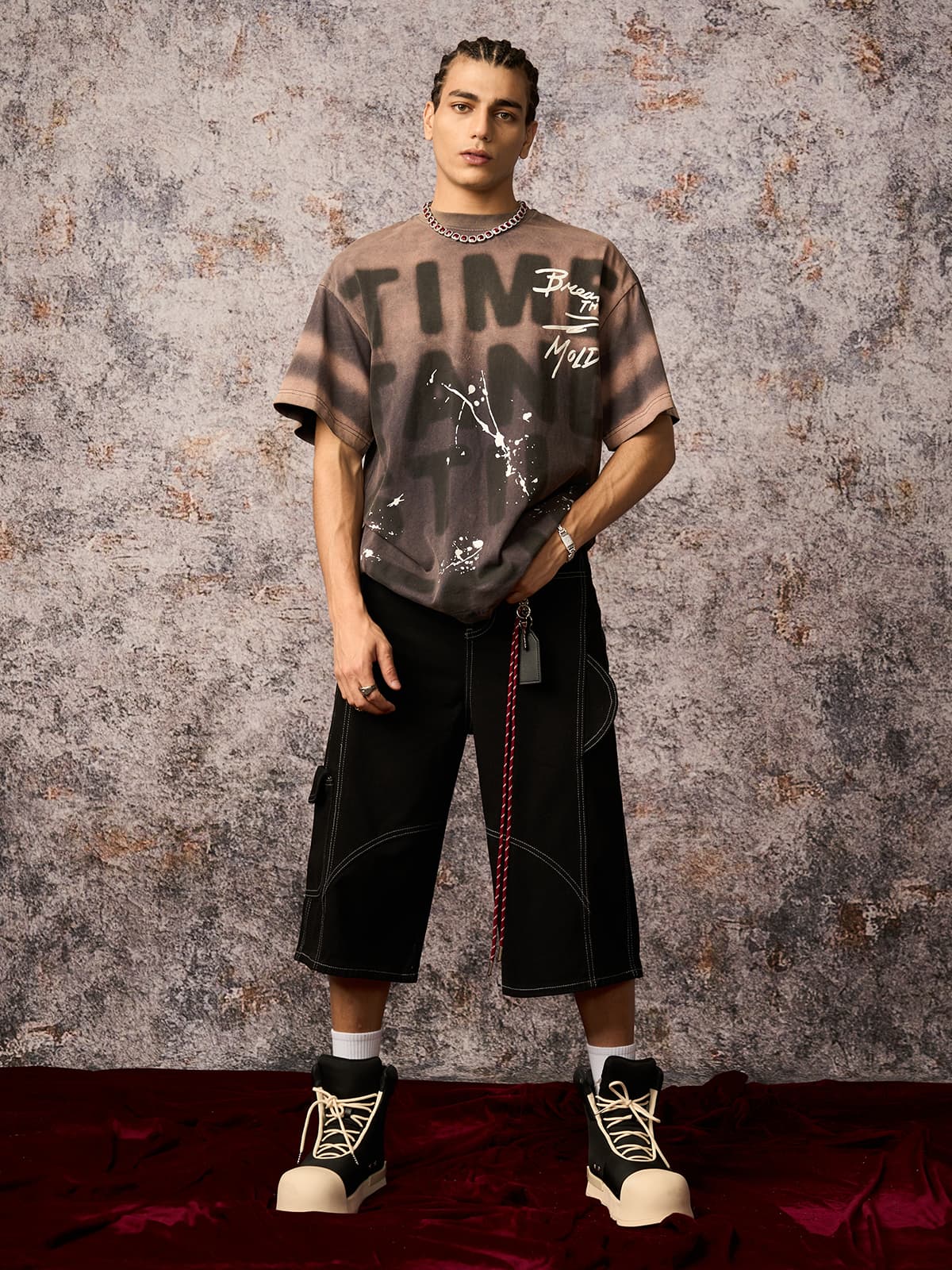 Denim Welt-Embellished Cargo Jorts - 2408 - Image 8