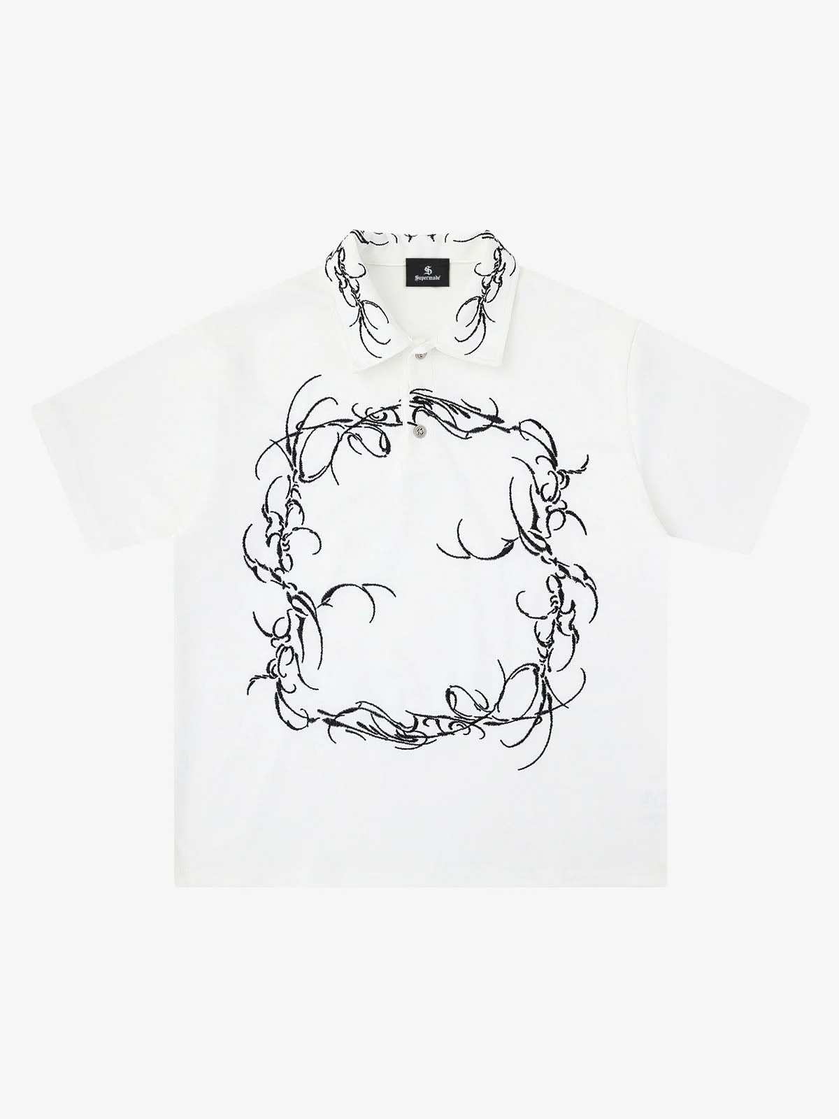 Thorn-Wreath Graphic Polo Shirt - Image 2
