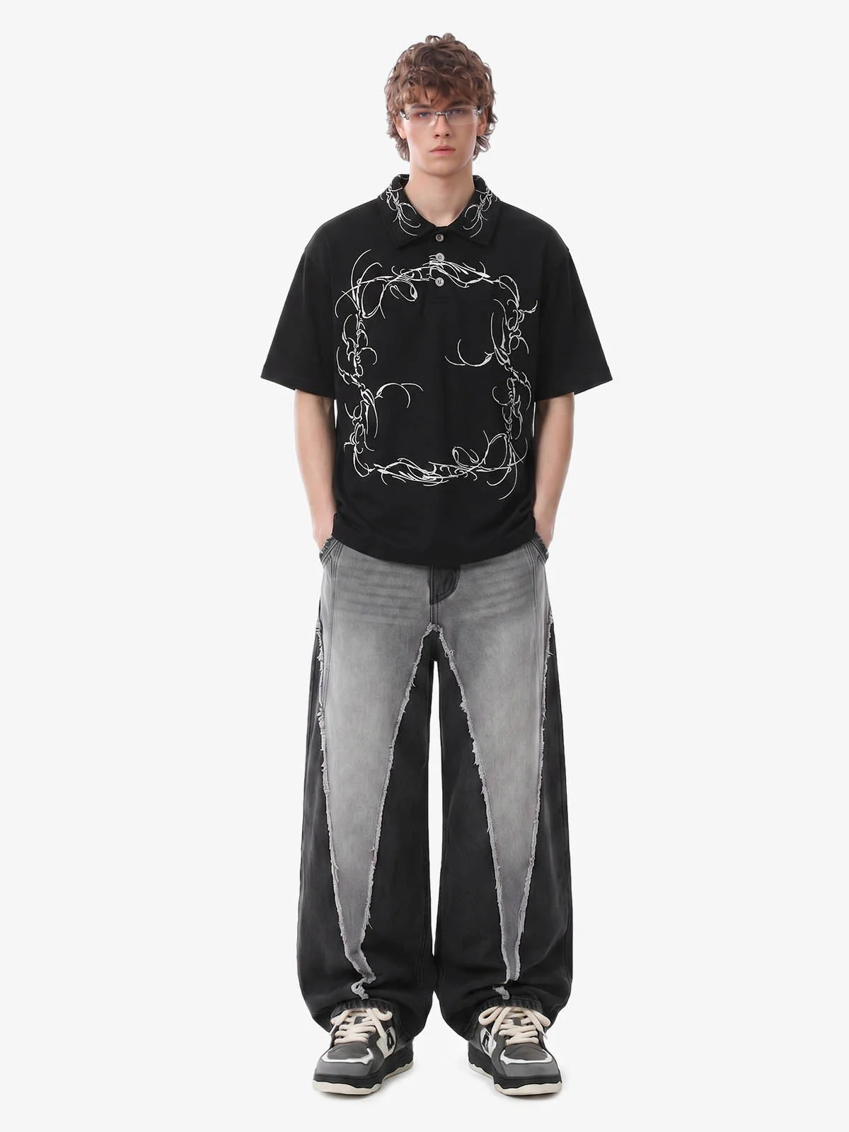 Thorn-Wreath Graphic Polo Shirt - Image 3