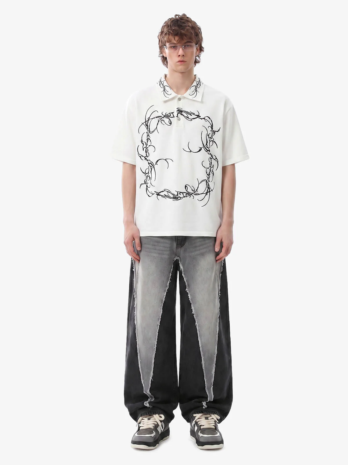 Thorn-Wreath Graphic Polo Shirt - Image 5