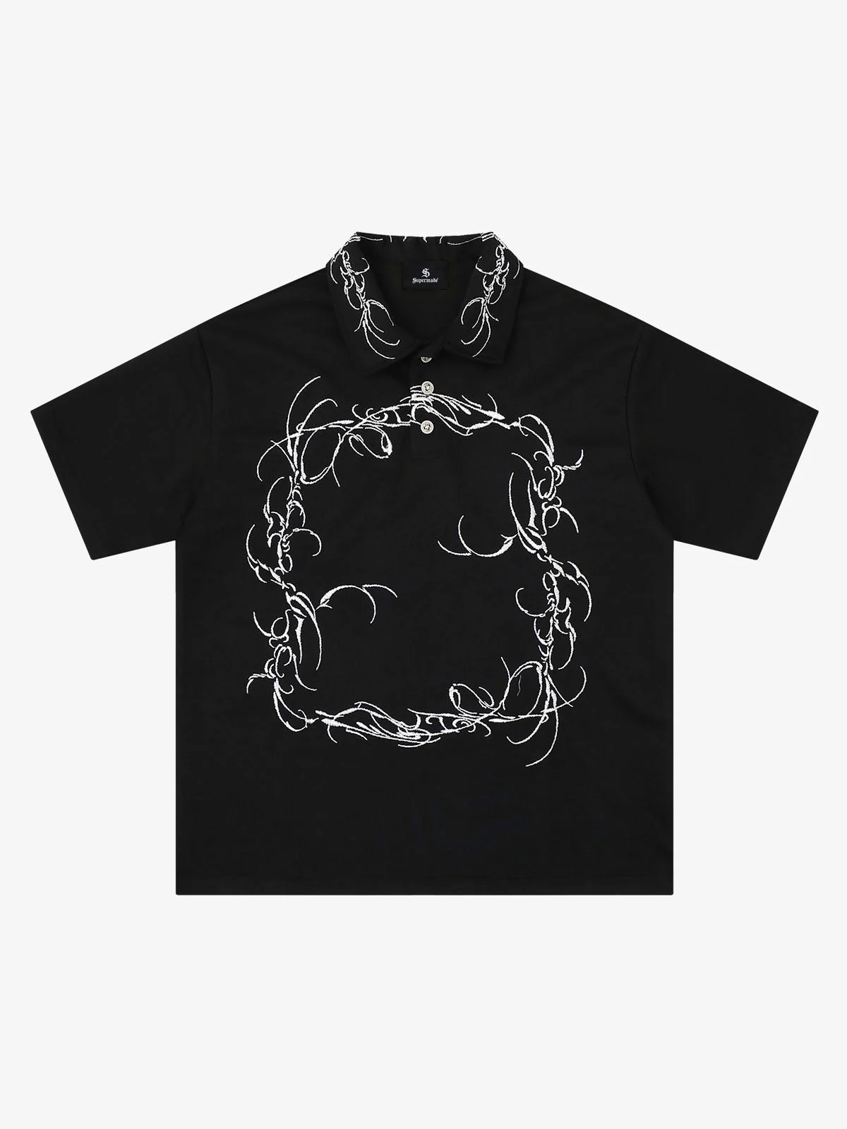 Thorn-Wreath Graphic Polo Shirt - Image 6