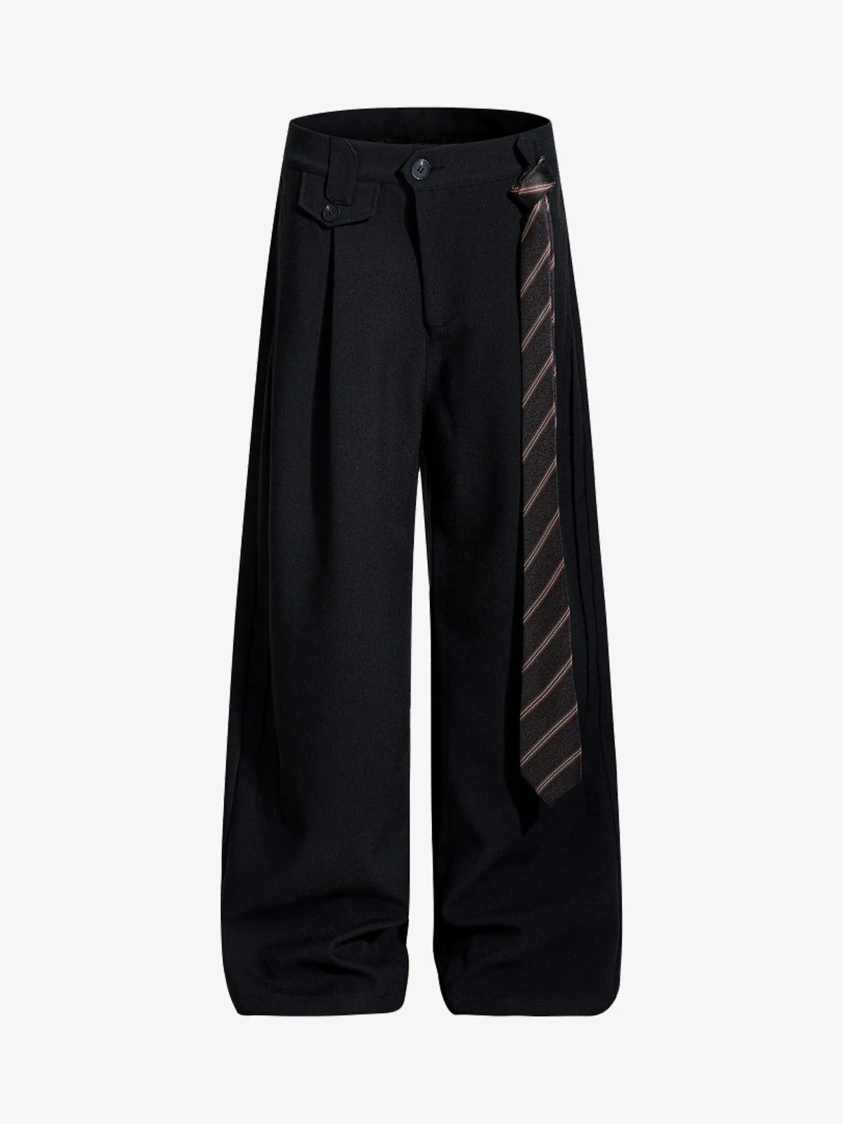 Tie Detail Relaxed Fit Draped Suit Pants - Image 2