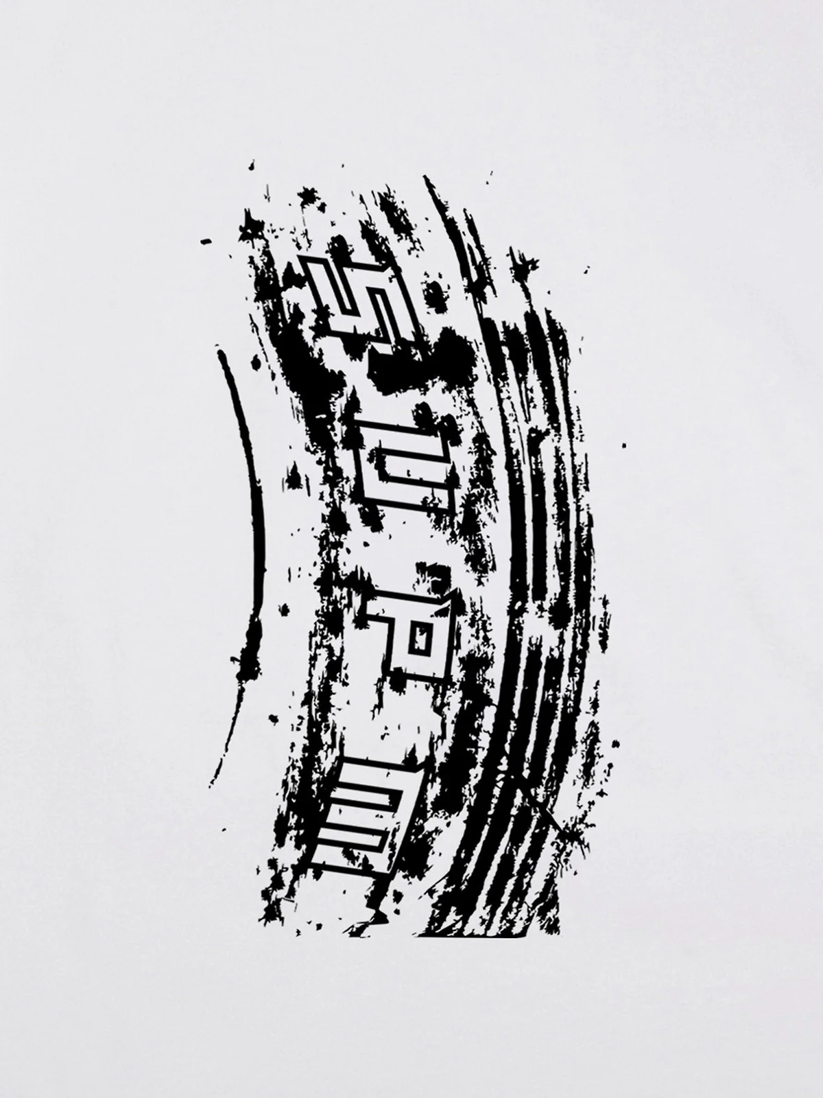 Tire Print Lettering T-Shirt - Image 10