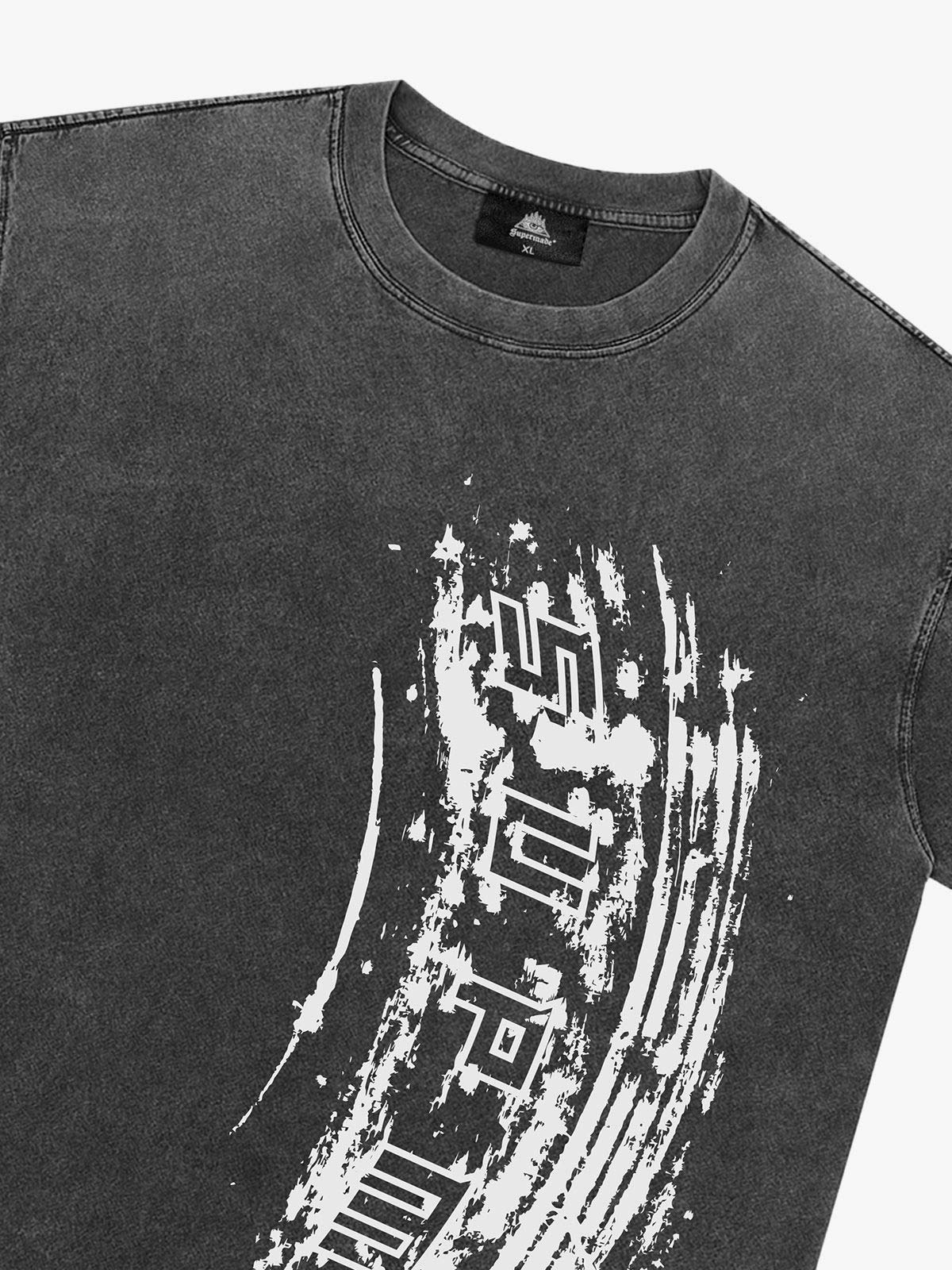 Tire Print Lettering T-Shirt - Image 17