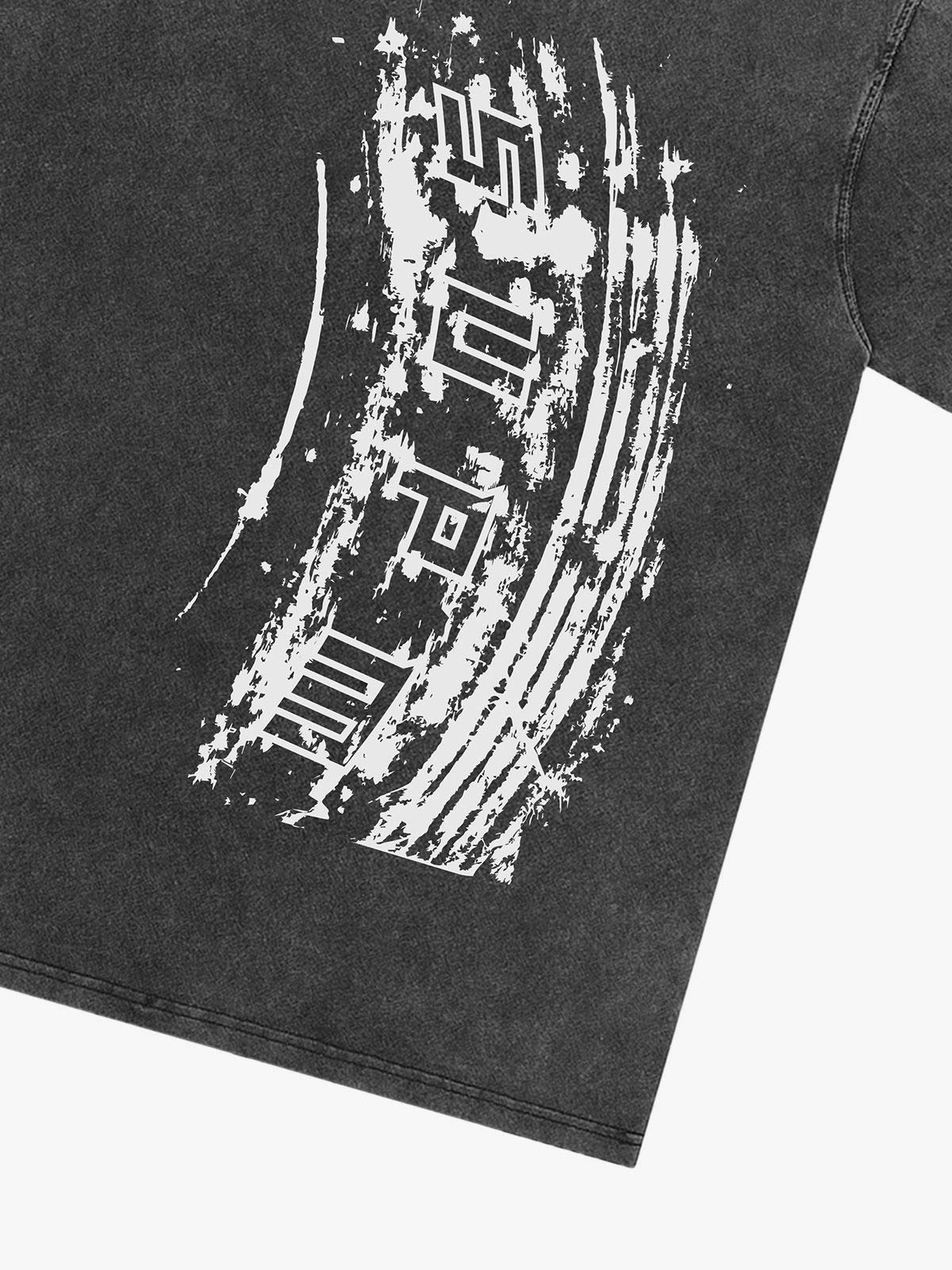 Tire Print Lettering T-Shirt - Image 19
