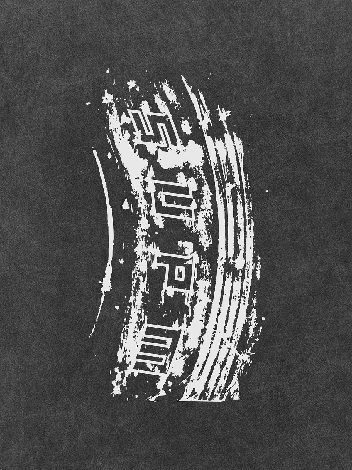 Tire Print Lettering T-Shirt - Image 20
