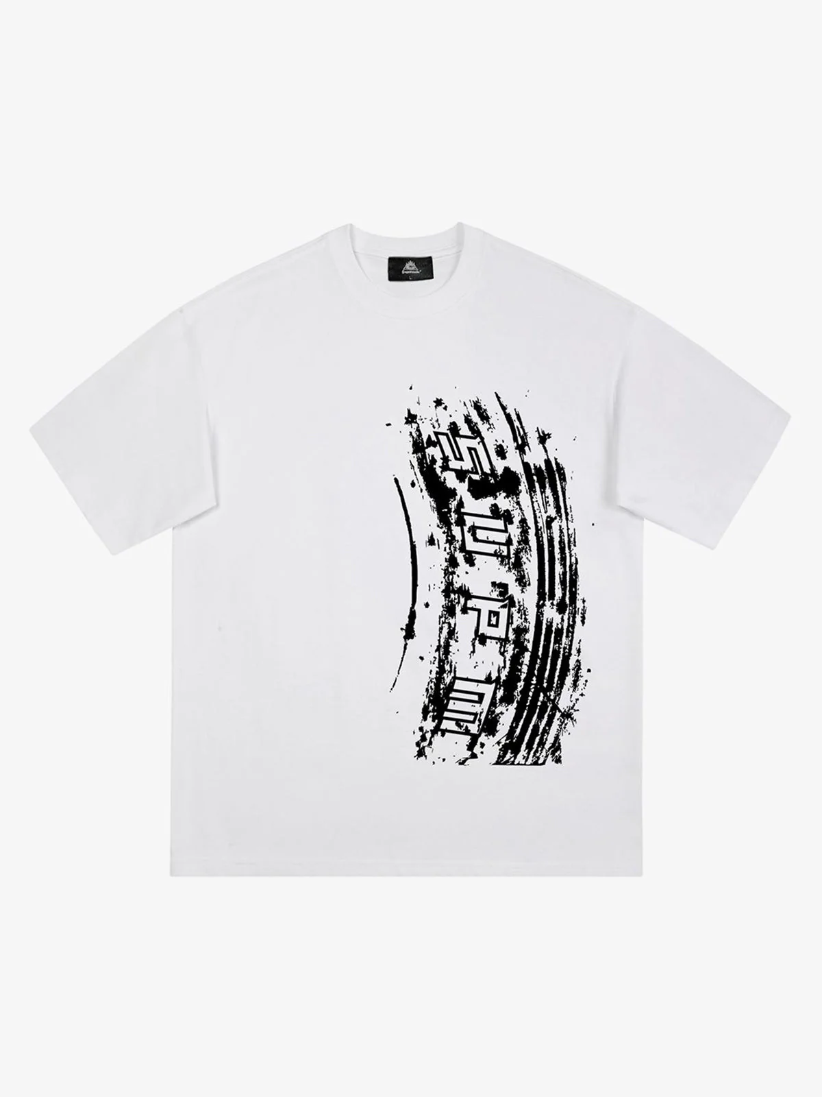 Tire Print Lettering T-Shirt - Image 6