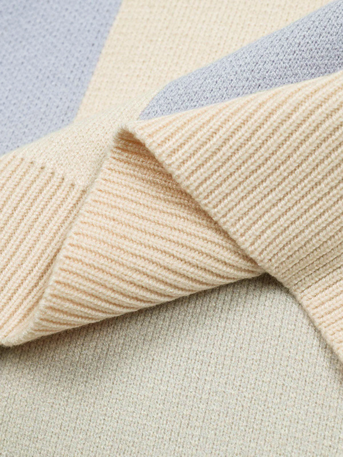 Vertical Striped Colorblock Lapel Sweater - 2587 - Image 6