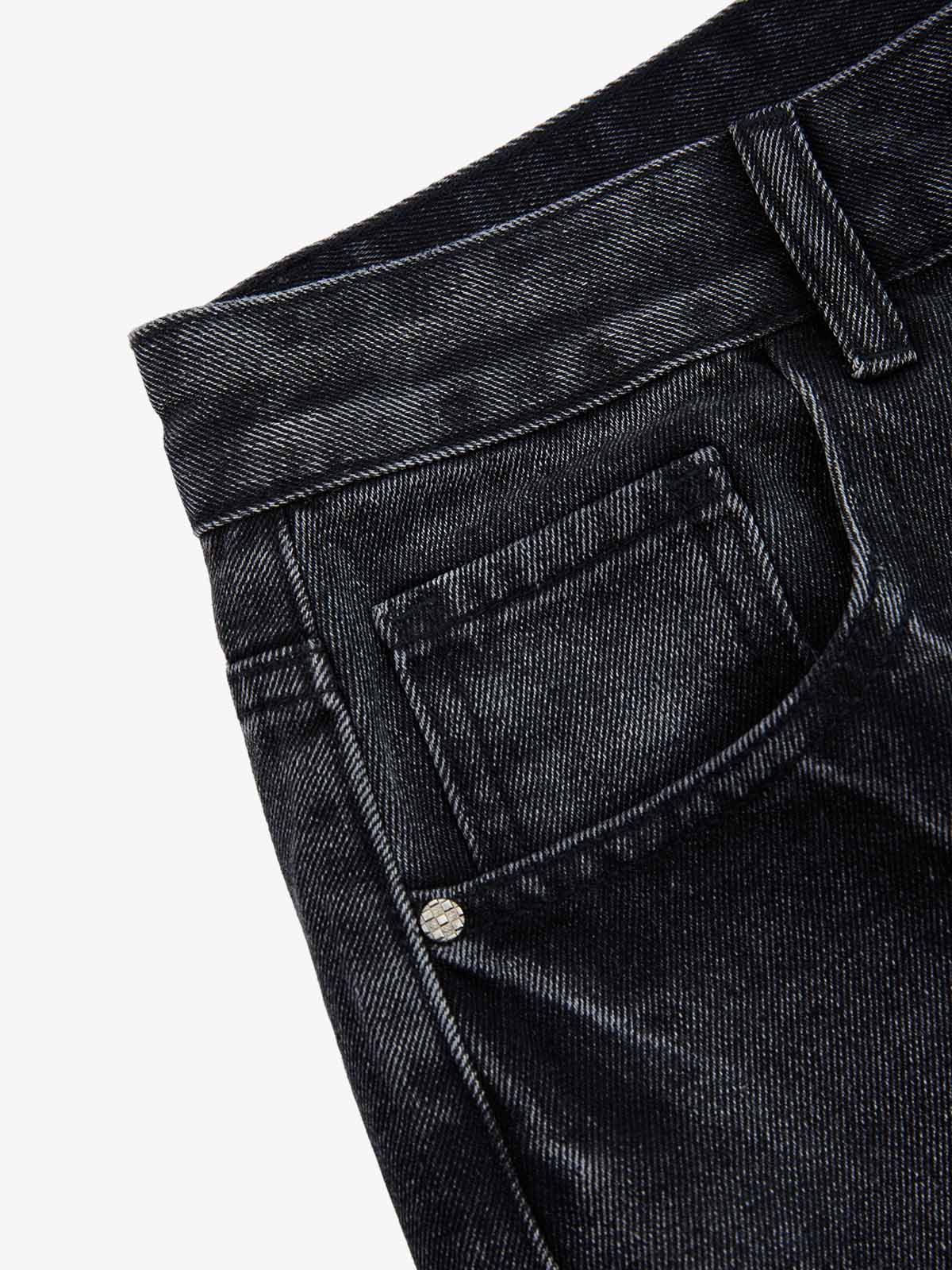 Vintage Barbed Wire Embroidery Distressed Washed Denim Jorts - Image 13