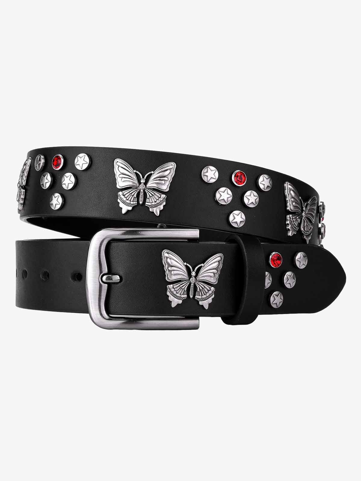 Vintage Butterfly & Star Studded Punk Belt - Image 2