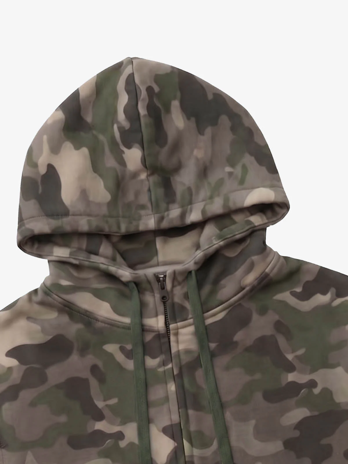 Vintage Camouflage Sleeveless Zip-Up Hoodie Set - Image 10