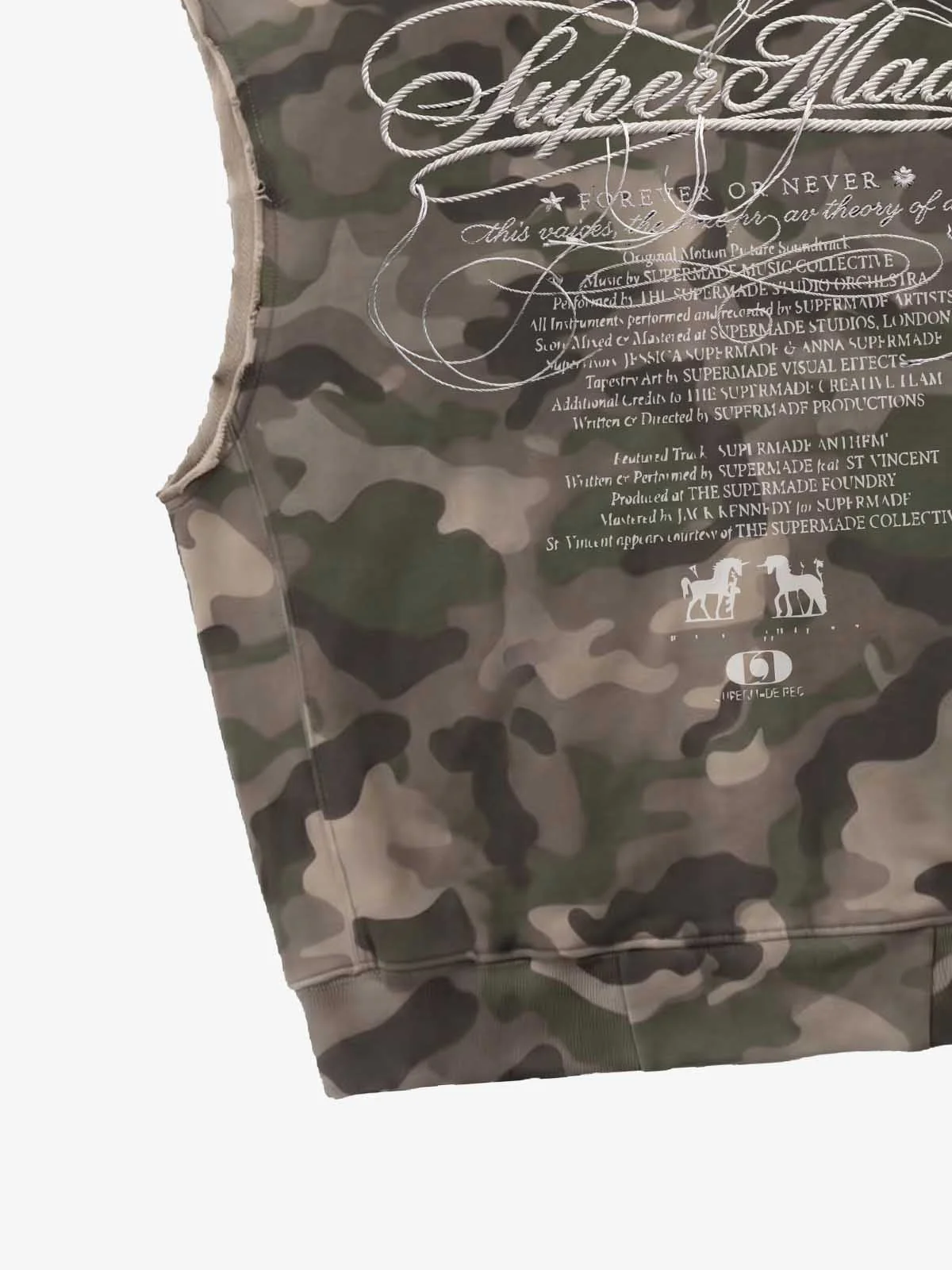 Vintage Camouflage Sleeveless Zip-Up Hoodie Set - Image 13