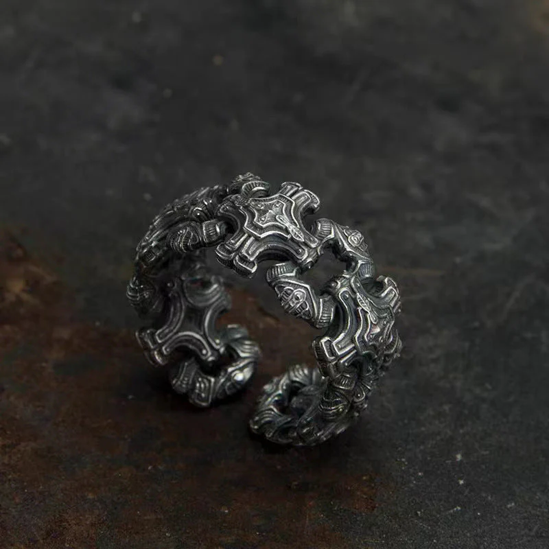 Vintage Cross Band Ring - Image 4