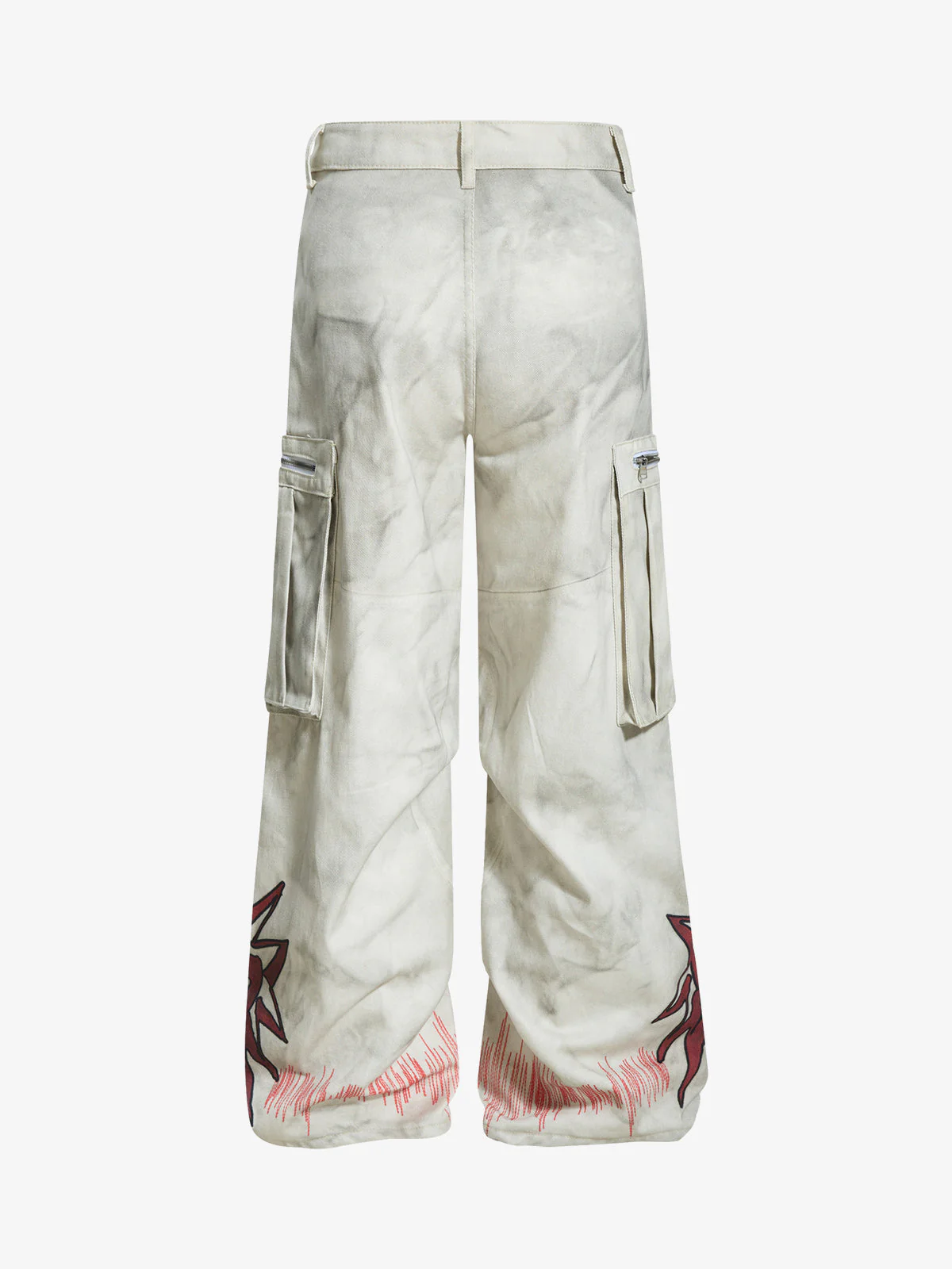 Vintage Dirty-Dyed Washed Wide-Leg Cargo Pants - 2559 - Image 6