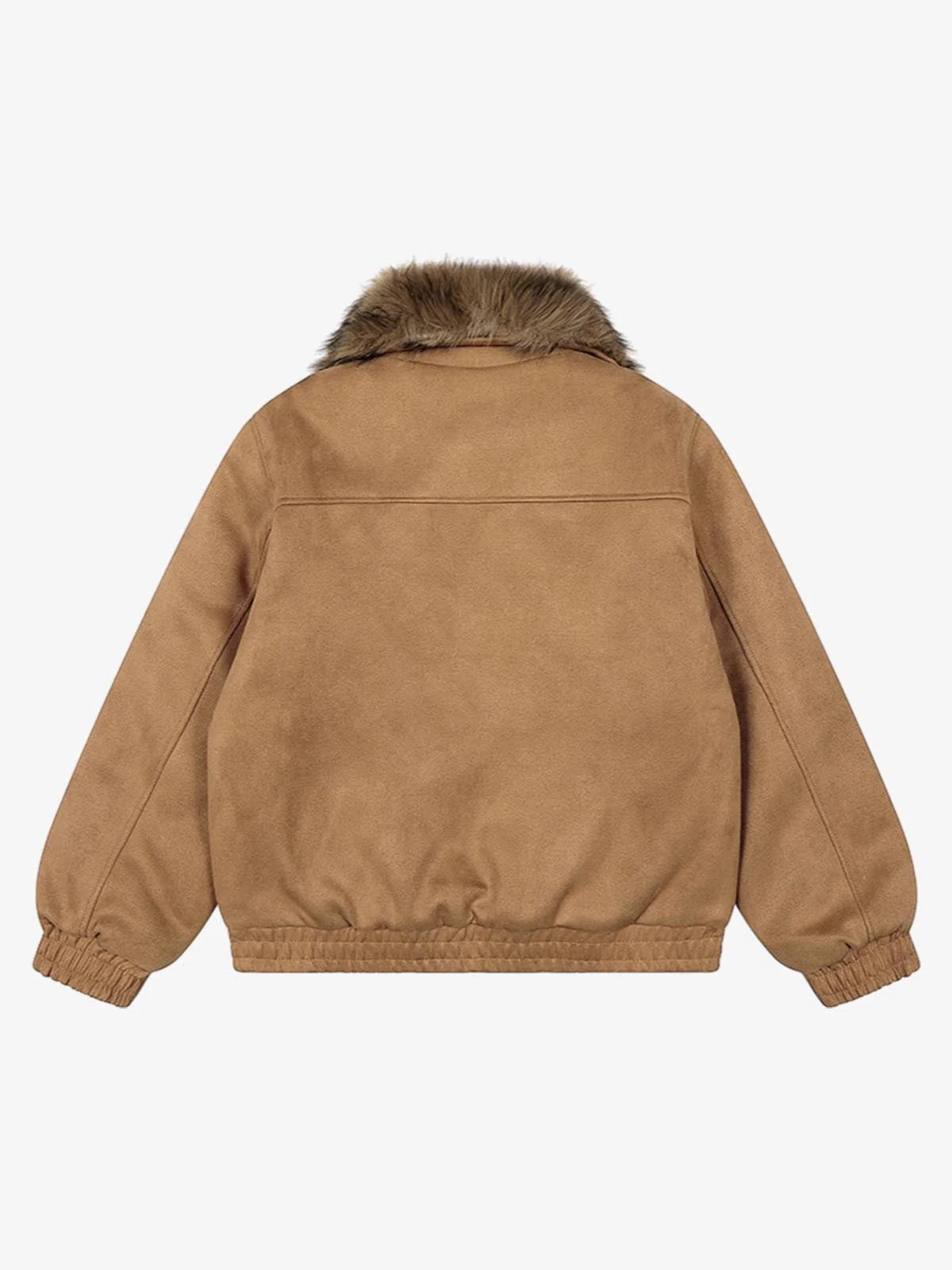 Vintage Distressed Deconstructed Faux Fur Collar Jacket - Image 3
