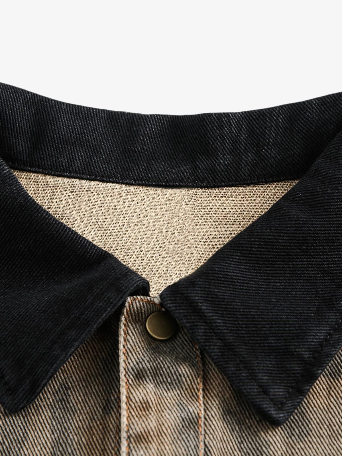 Vintage Distressed Cheetah Print Denim Shirt - Image 4