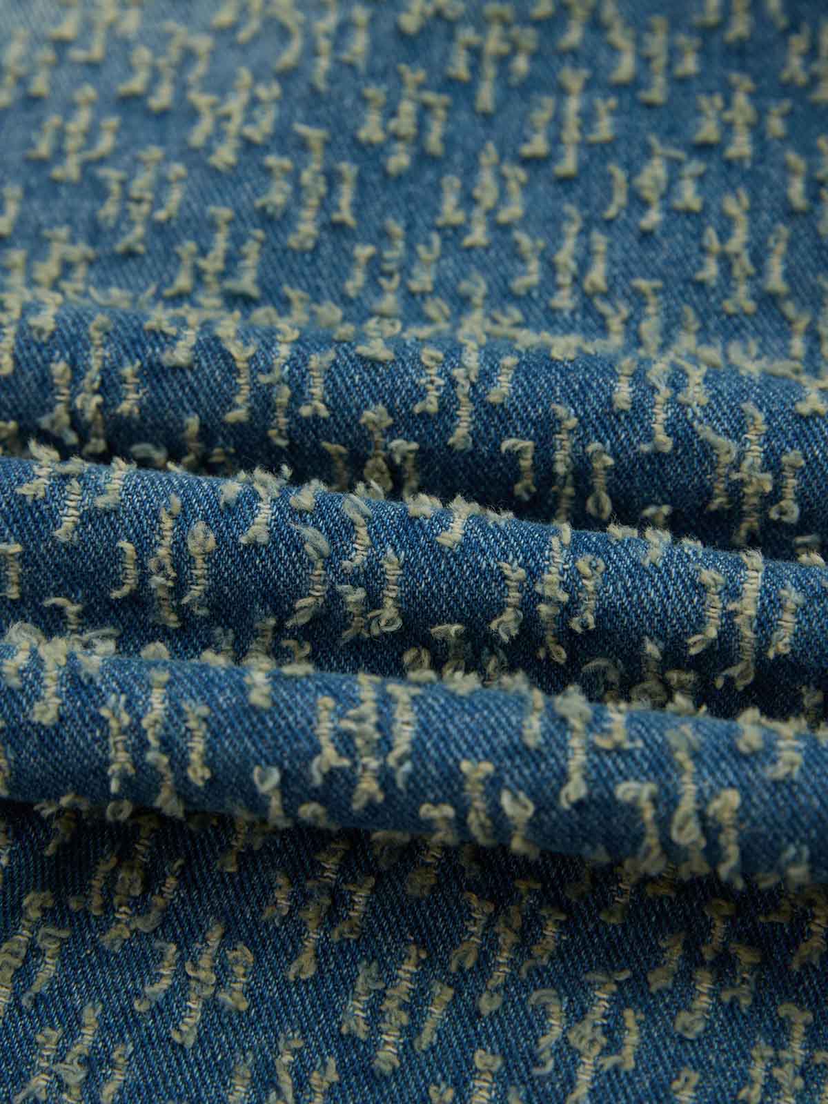Vintage Distressed Textured Ripped Wide Leg Denim Jorts - Image 11
