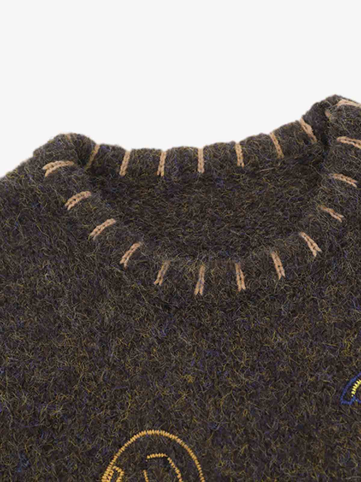 Vintage Embroidered Graphic Knit Sweater Vest - Image 6